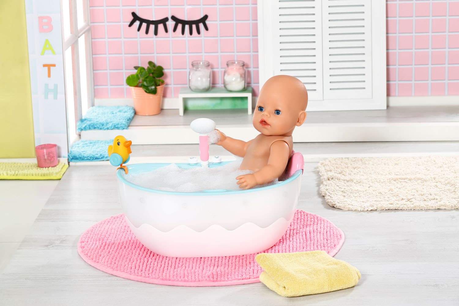Born mit Puppen bei Baby Badewanne Soundeffekten »Bath«, und Licht-