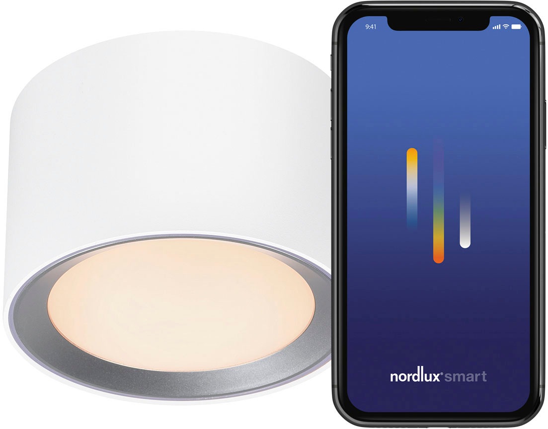 Nordlux LED Deckenleuchte »Landon Smart«, dimmbar mit Nordlux Smart (Innen- und Außenring), Kaltweißes bis warmweißes Licht, IP44-Schutz gegen Spritzwasser, Inkl. 8 Watt LED 