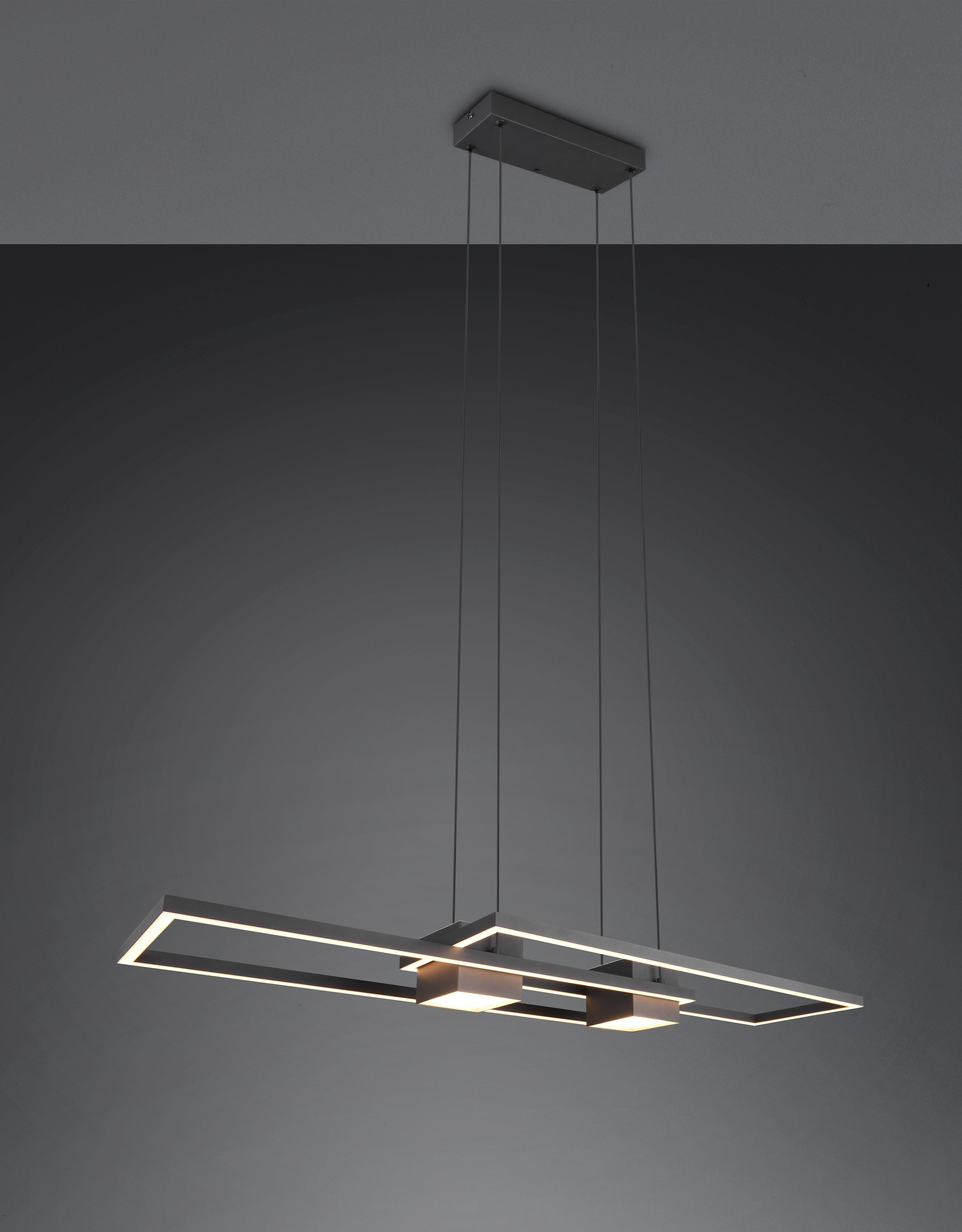 TRIO Leuchten LED Pendelleuchte »ALBANY, LED Hängelampe Wohnzimmer mit Fernbedienung, dimmbar, CCT« LED-Board 1 Stk. warmweiß - kaltweiß Lichtfarbe einstellbar, Memoryfunktion, Nachtlicht, up-and-down Licht