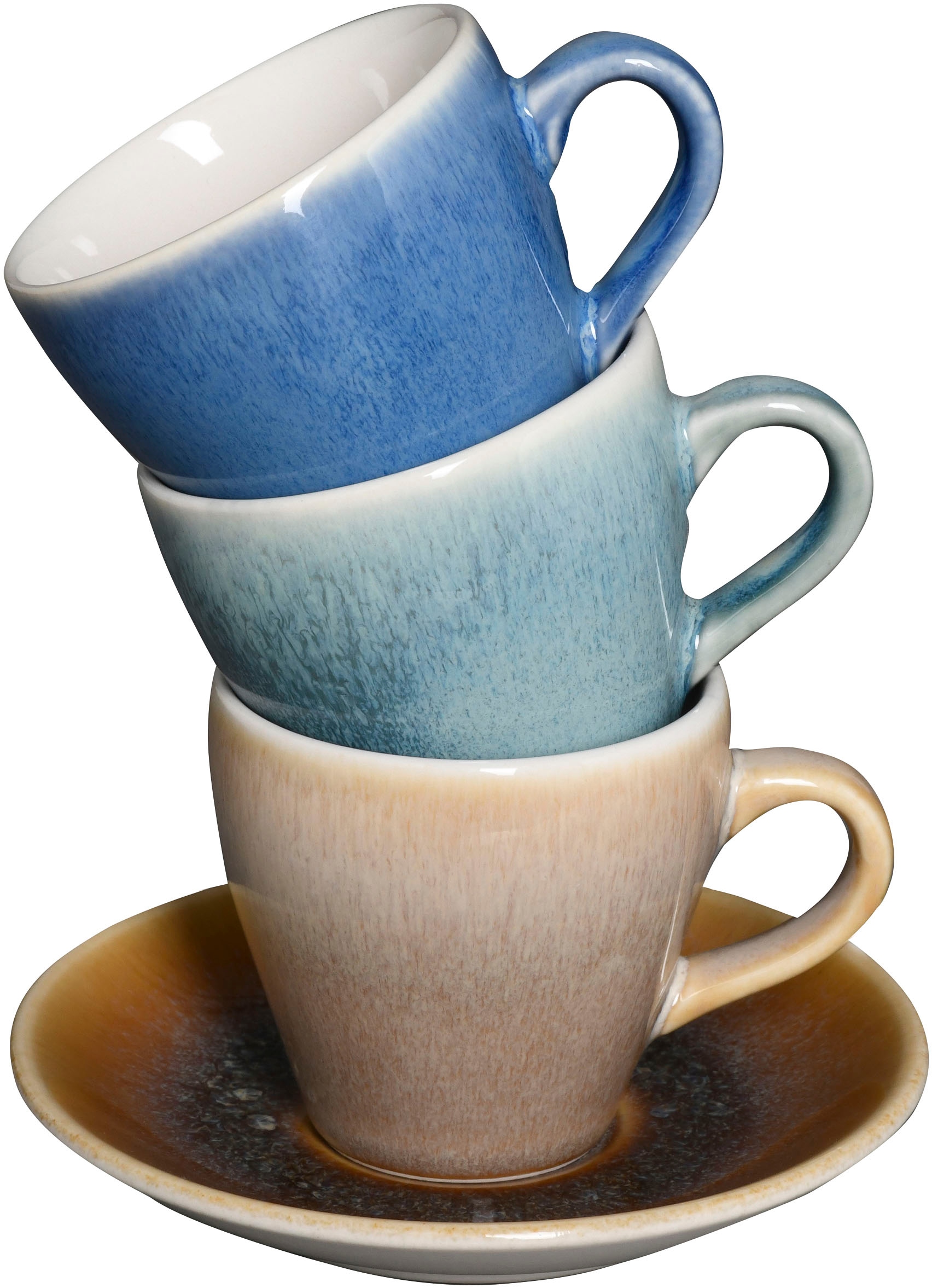 CreaTable Espressotasse »Caldera Mix, Espresso-Set, 8-tlg.« Reaktivglasur