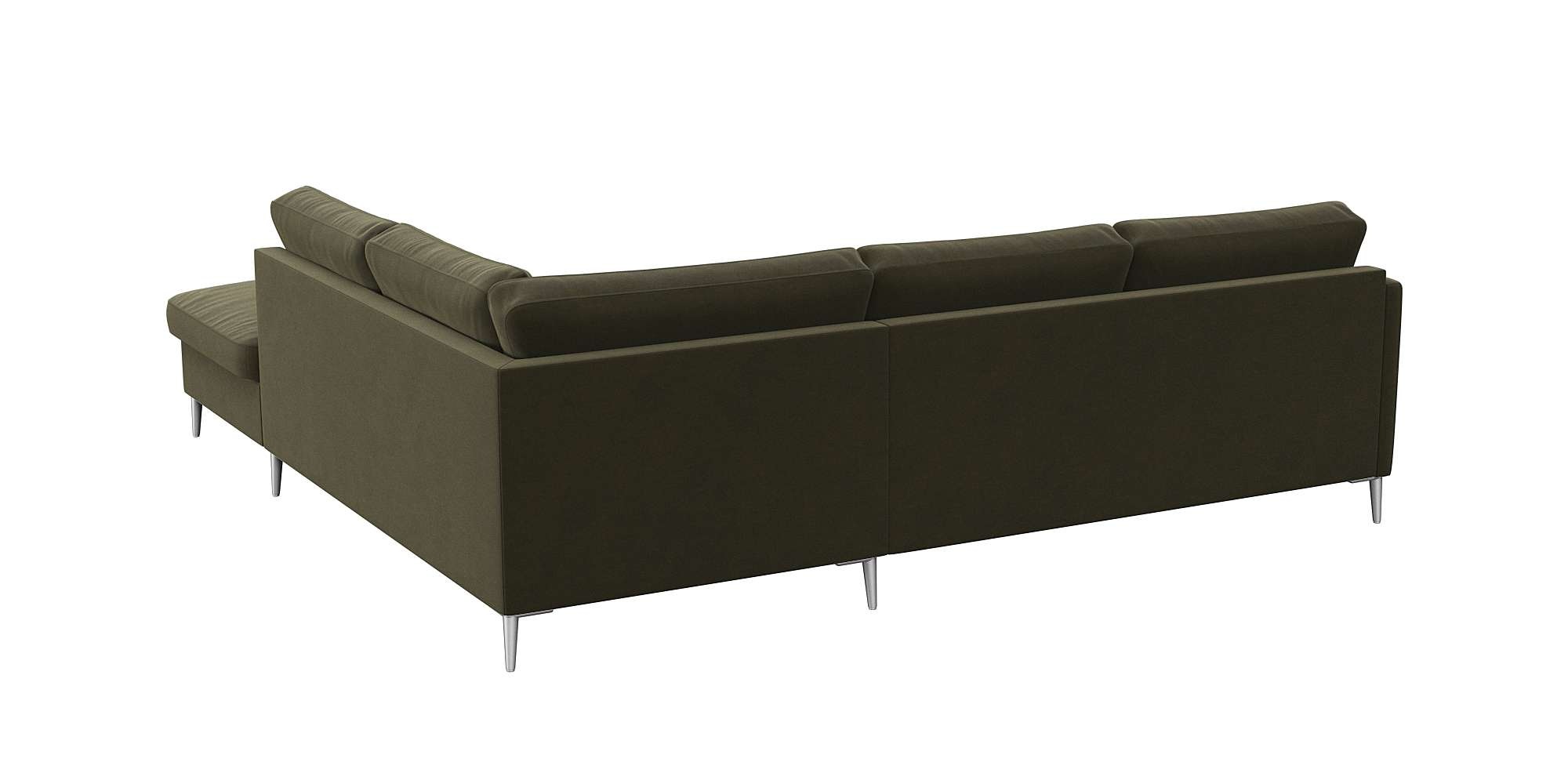 FLEXLUX Ecksofa »Fiore, L-Form«, schmale Armlehnen, Füße alufarben, B/T 234/225 cm, Kaltschaum im Sitz