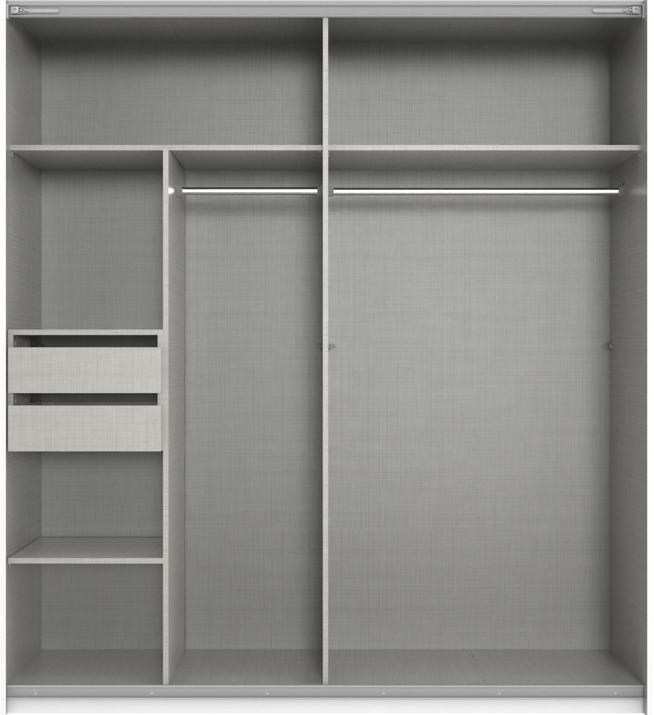 Wimex Kleiderschrank »Mugano, B/T/H 135 oder 180/65/198cm, Made in Germany«, (wähle Deine Ausstattung: Basic oder Premium!), 2 Schwebetüren mit oder ohne Spiegel, Metallgriffe