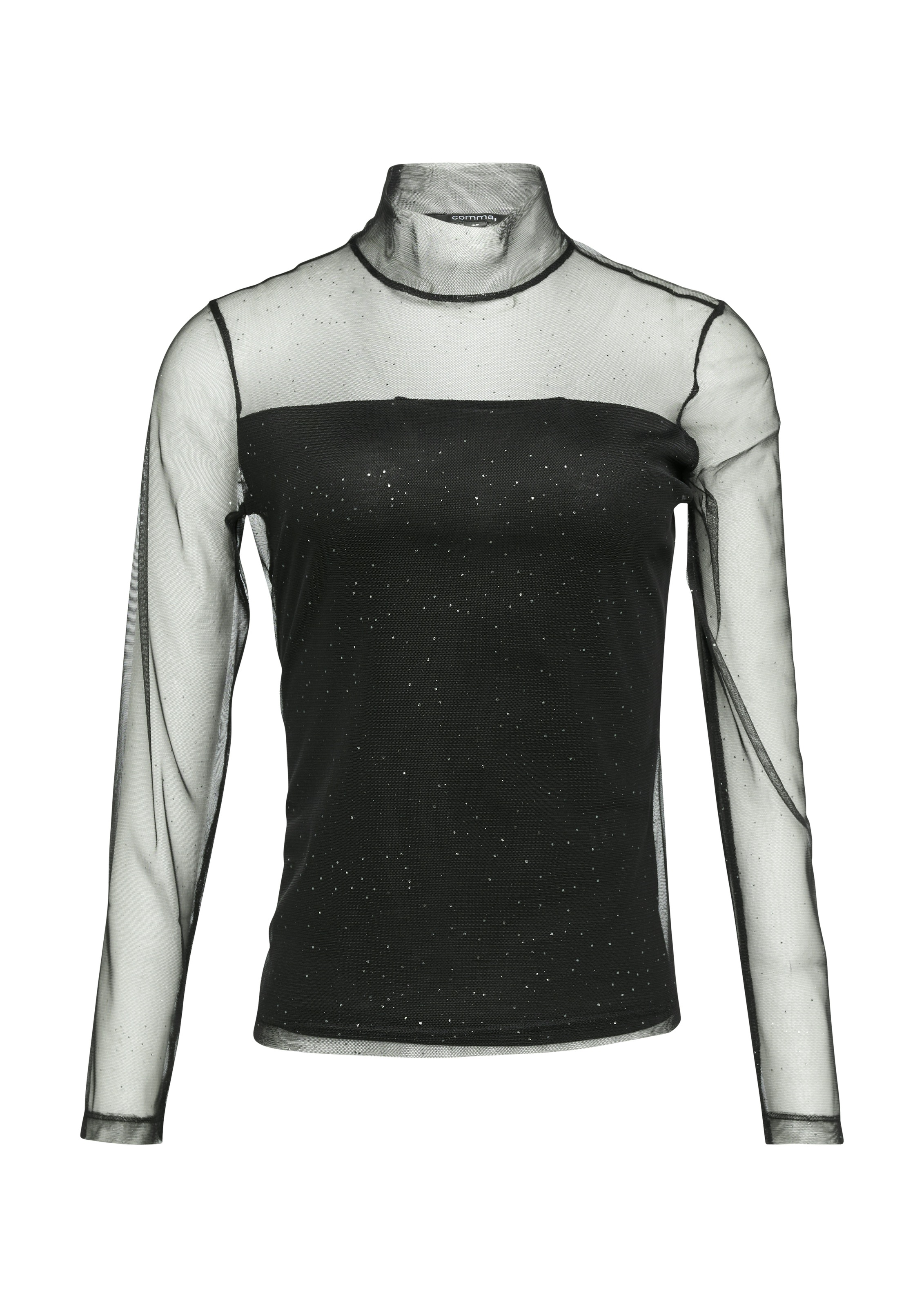 Comma Langarmshirt, im halbtransparenten Look