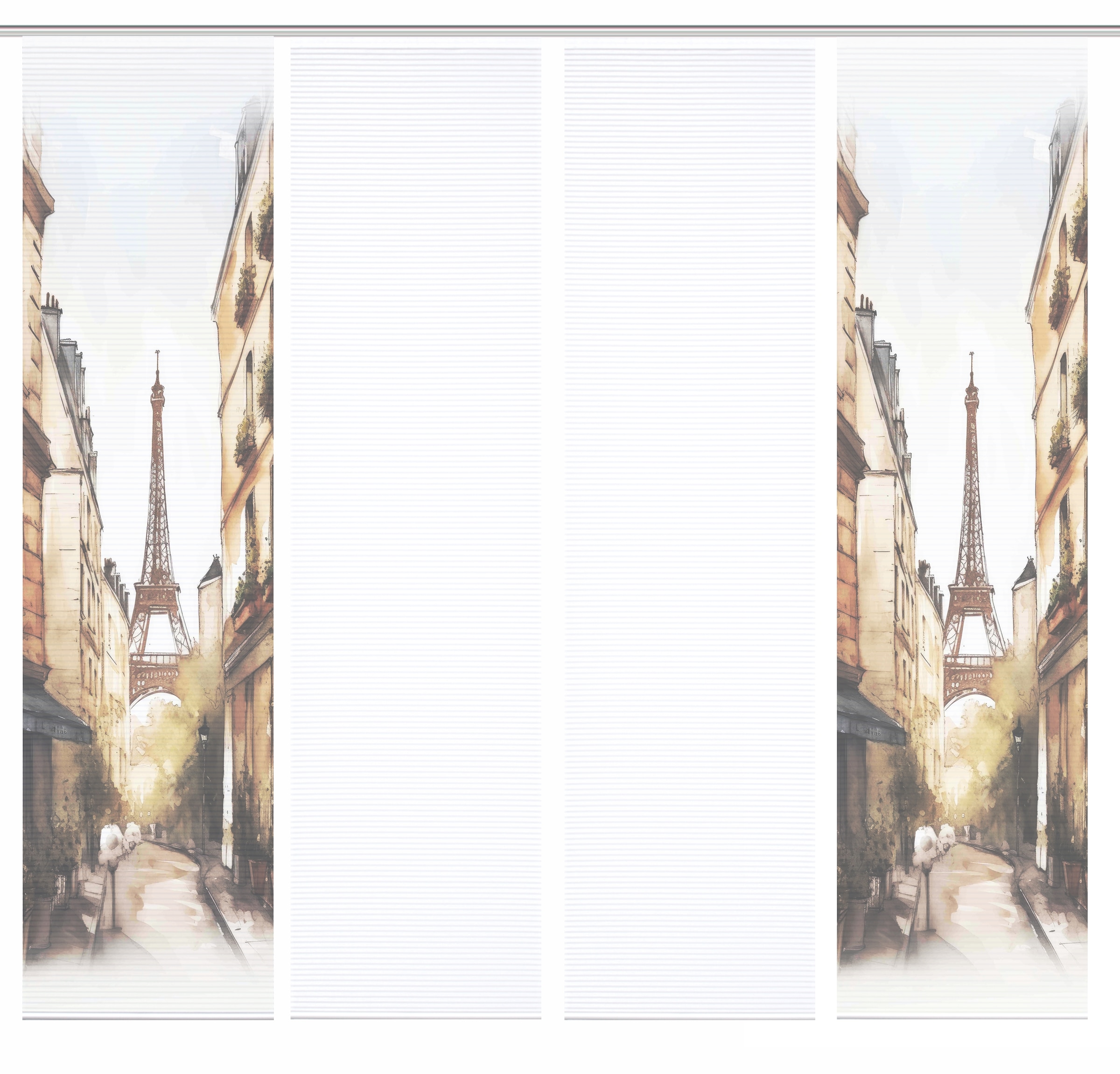 HOME in green Schiebegardine »FRANCQ« Paneelwagen 4 Stk. tlg. Bambusoptik, SET, recycelt, Digitaldruck