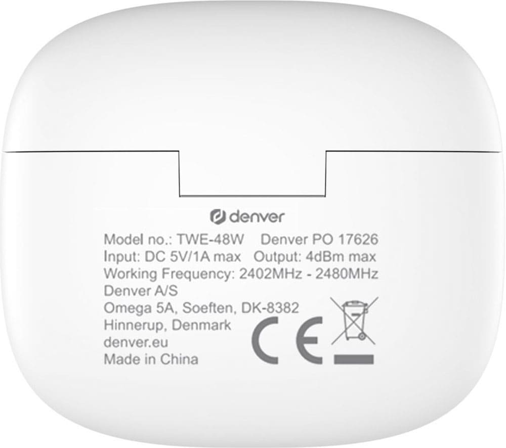 Denver wireless In-Ear-Kopfhörer »TWE-48W«, Bluetooth, True Wireless, True Wireless Stereo