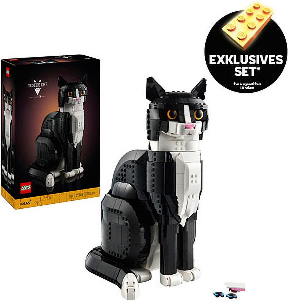 LEGO® Konstruktionsspielsteine »Schwarz-weiße Katze (21349), LEGO Ideas«, (1710 St.),...