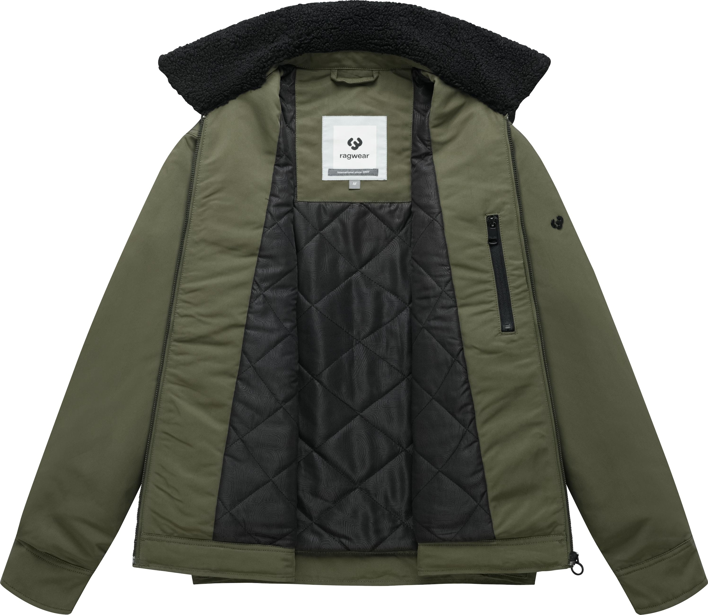 Ragwear Outdoorjacke »Outdoorjacke Dyphner Warm Y« ohne Kapuze Warme Herren Winterjacke mit Teddyfleece-Kragen