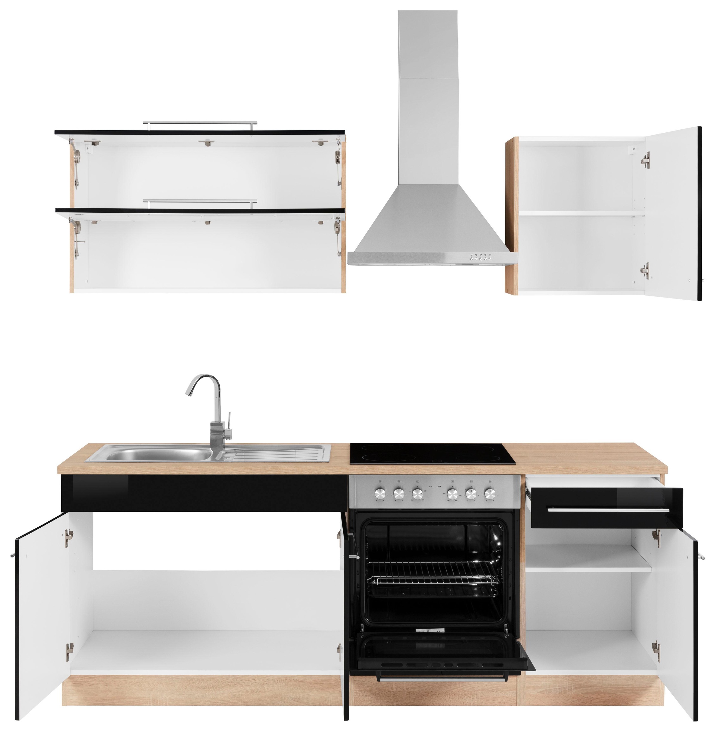 KOCHSTATION Küchenzeile »KS-Eton«, mit E-Geräten, Breite 210 cm
