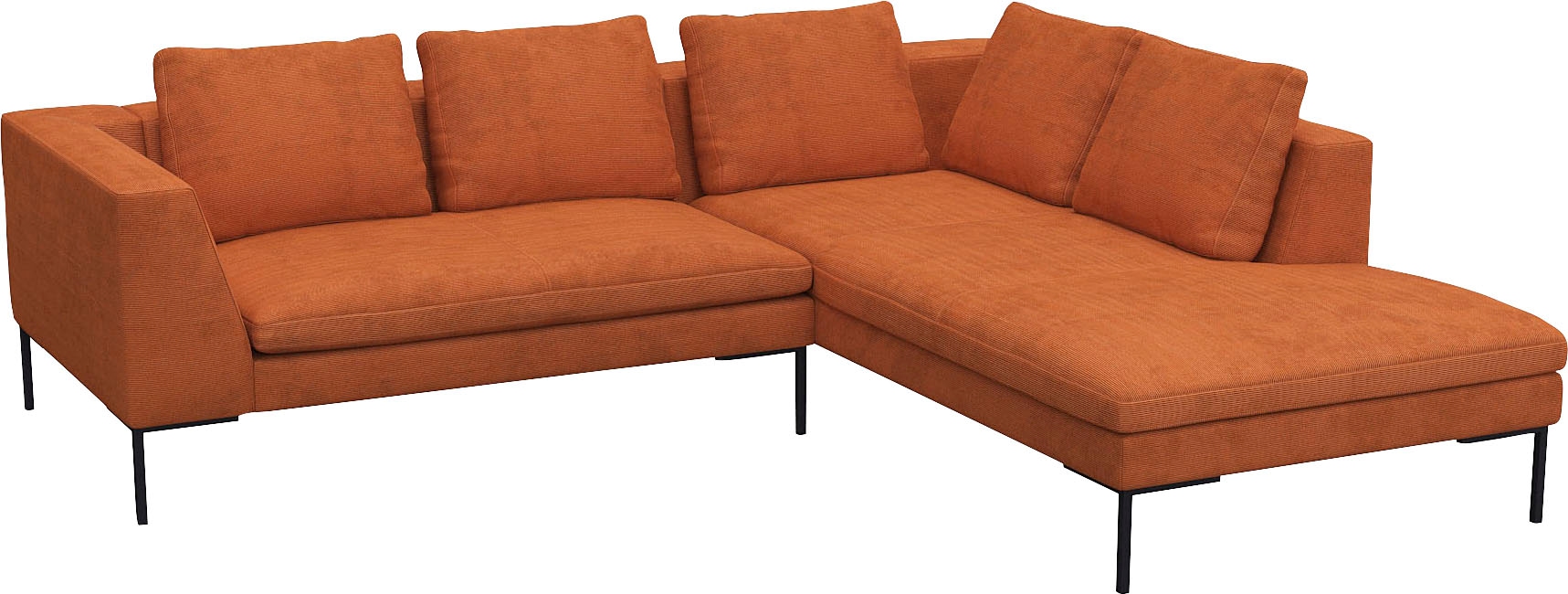 FLEXLUX Ecksofa »Loano, superbequemer Sitzkomfort durch Kaltschaum im Sitz, L-Form«, modernes Sofa, frei im Raum stellbar, lose Kissen, hoher Fuß