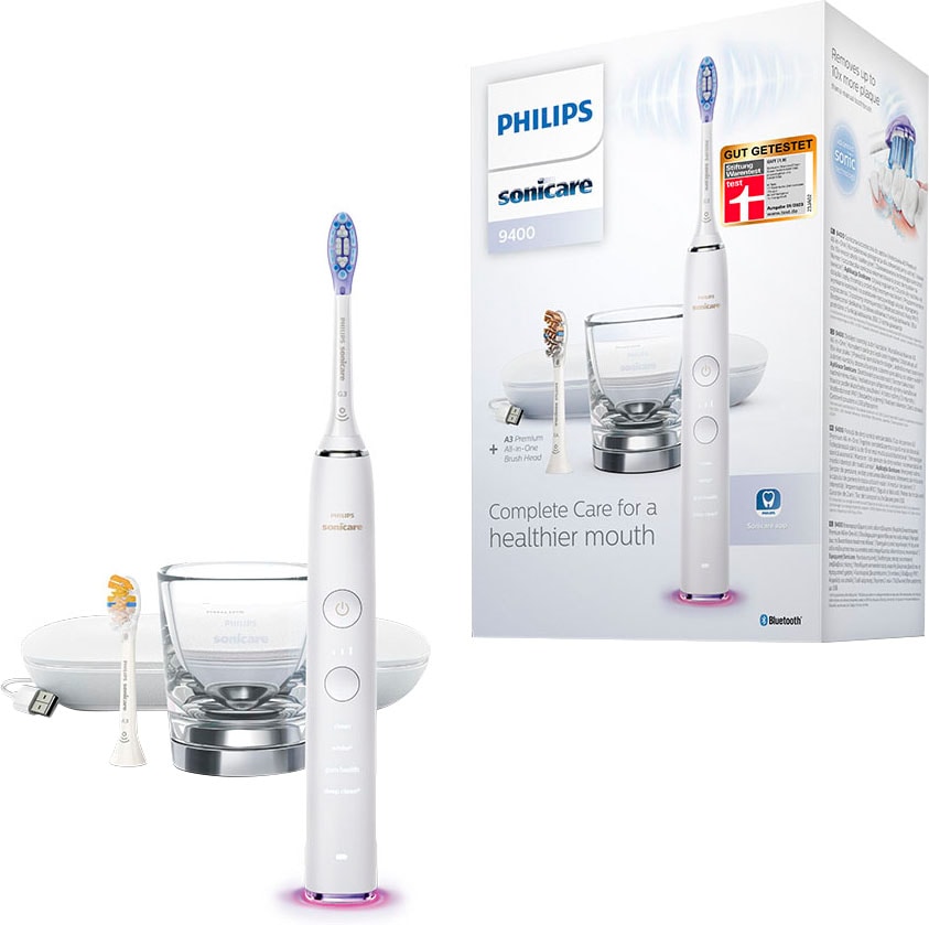 Philips Sonicare Elektrische Zahnbürste »DiamondClean 9400, HX9917«, 2 St. Aufsteckbürsten, mit integriertem Drücksensor, 4 Putzprogramme und 3 Intensitätsstufen