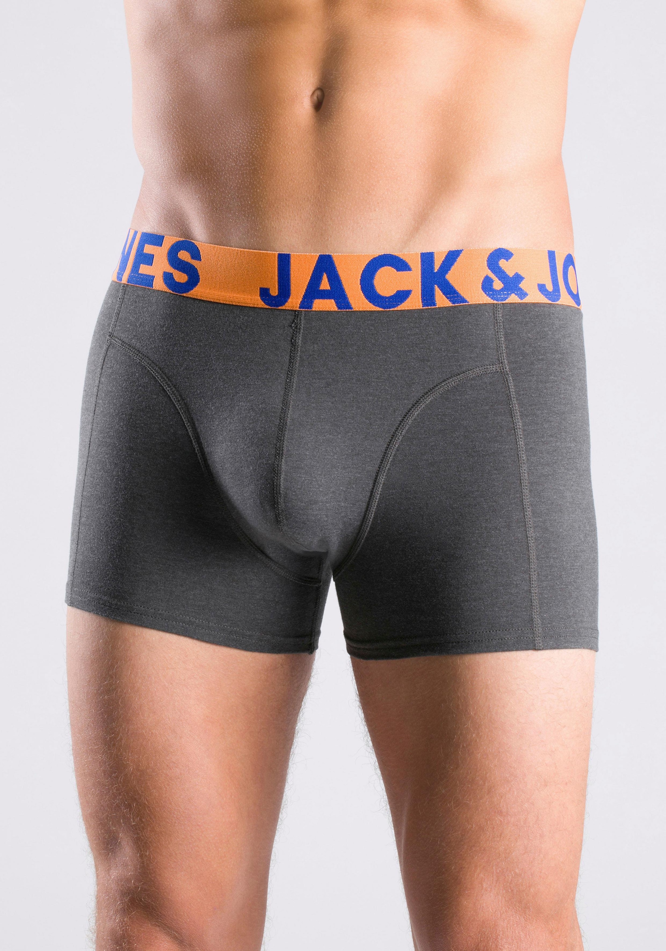 Jack & Jones Boxer »JACCRAZY SOLID«, (Packung, 3 St.), mit modisch buntem Webbund