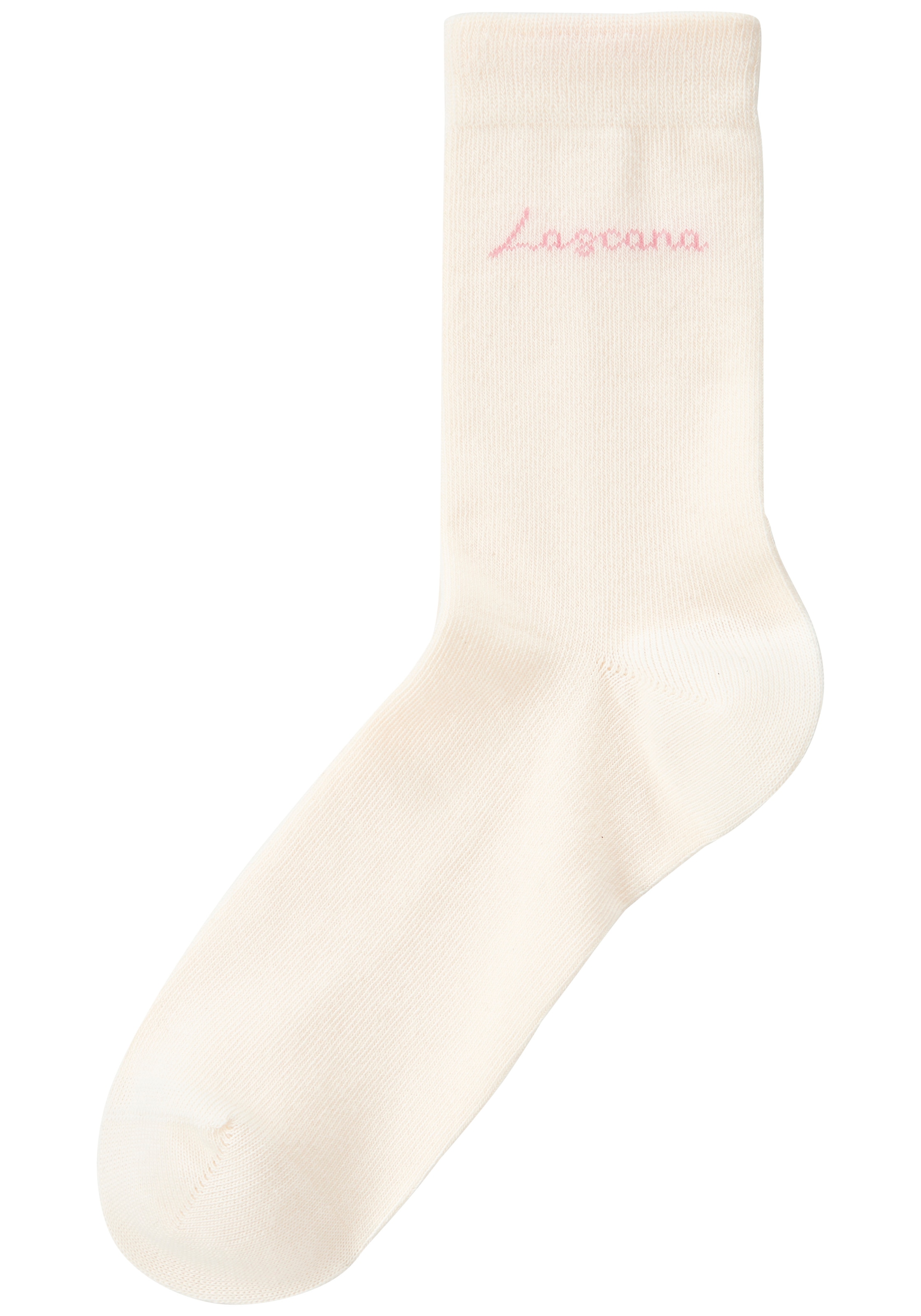 LASCANA Basicsocken »für Damen mit eingestricktem Markenlogo« Box, 7 Stk. tlg. in ansprechender Geschenkbox