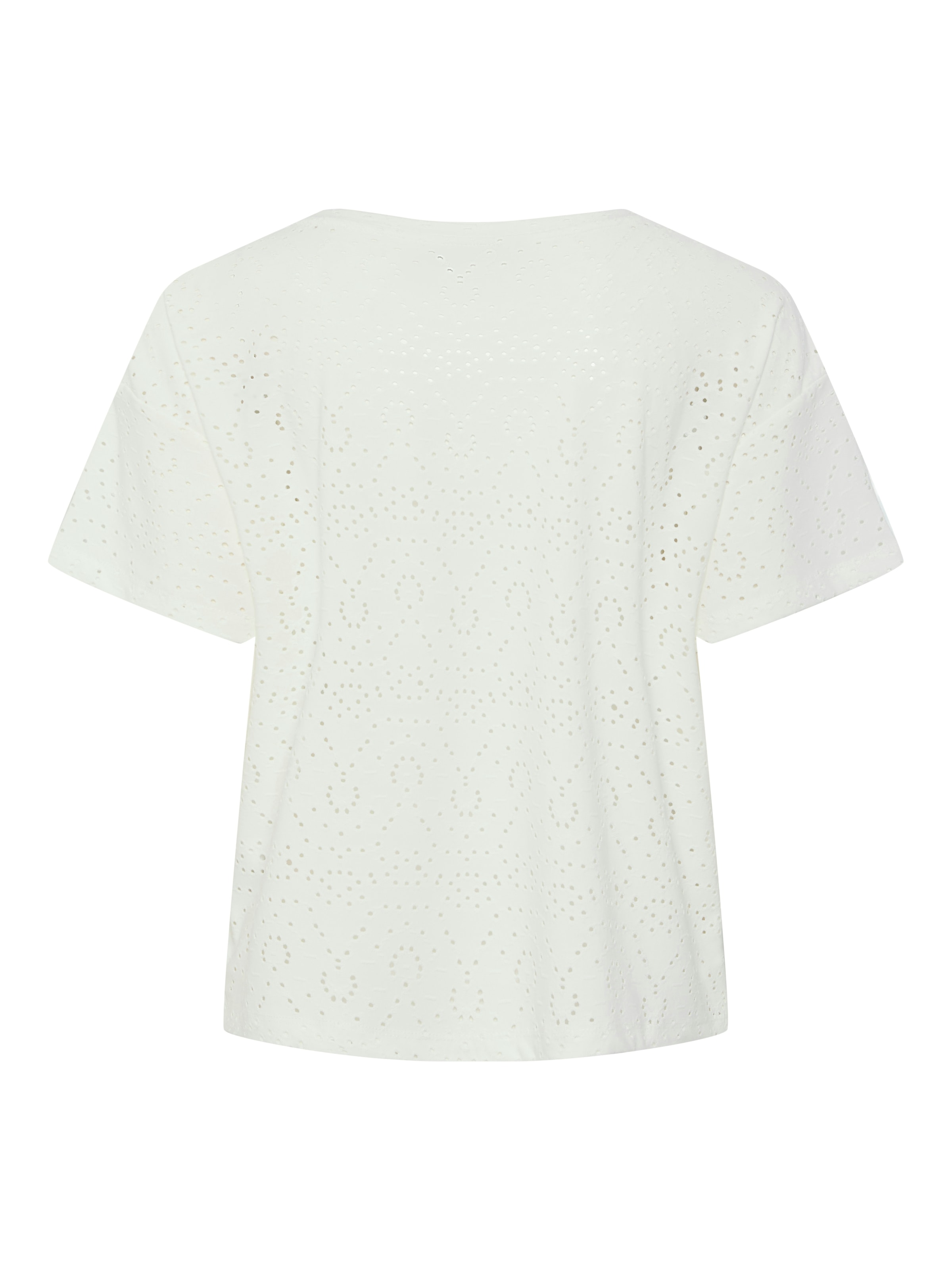 pieces Kurzarmshirt »PCABBY SS BROD ANG TEE NOOS BC«, aus Lochspitze