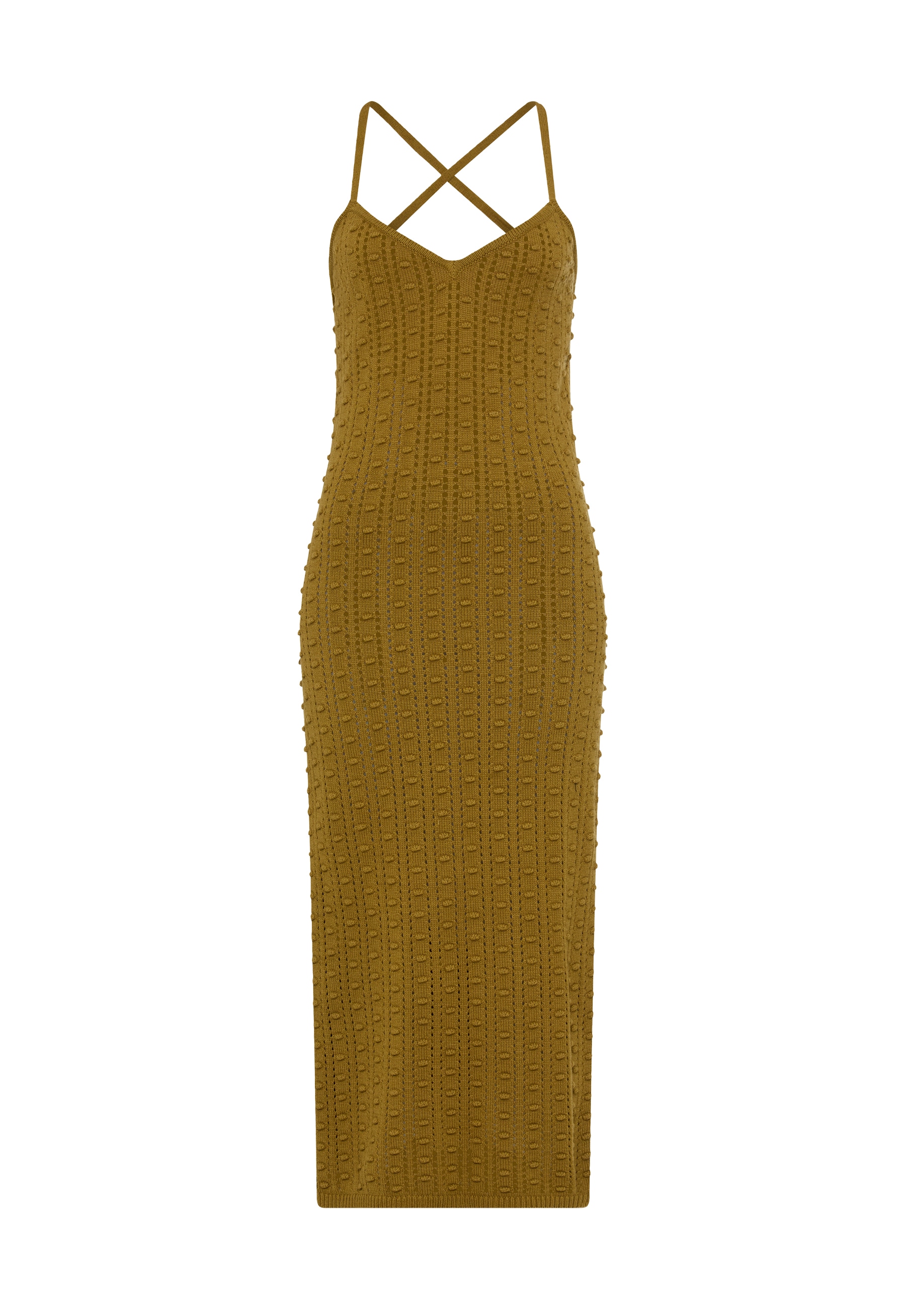 LSCN by LASCANA Strickkleid in Midilänge mit gekreuzten Trägern hinten, Midikleid