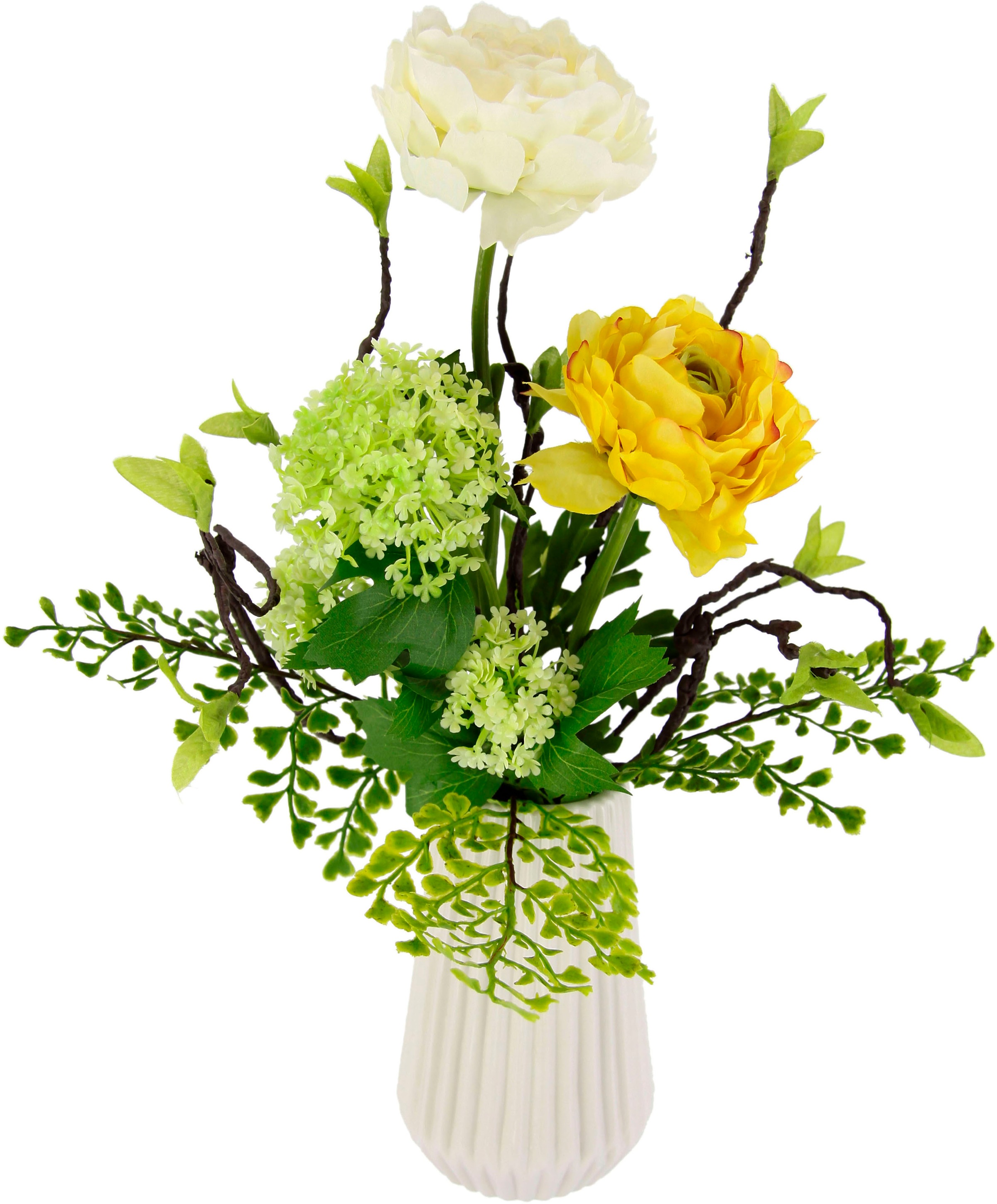 I.GE.A. Kunstblume »Arrangement Ranunkel«, (1 St.), Vase aus Keramik kaufen