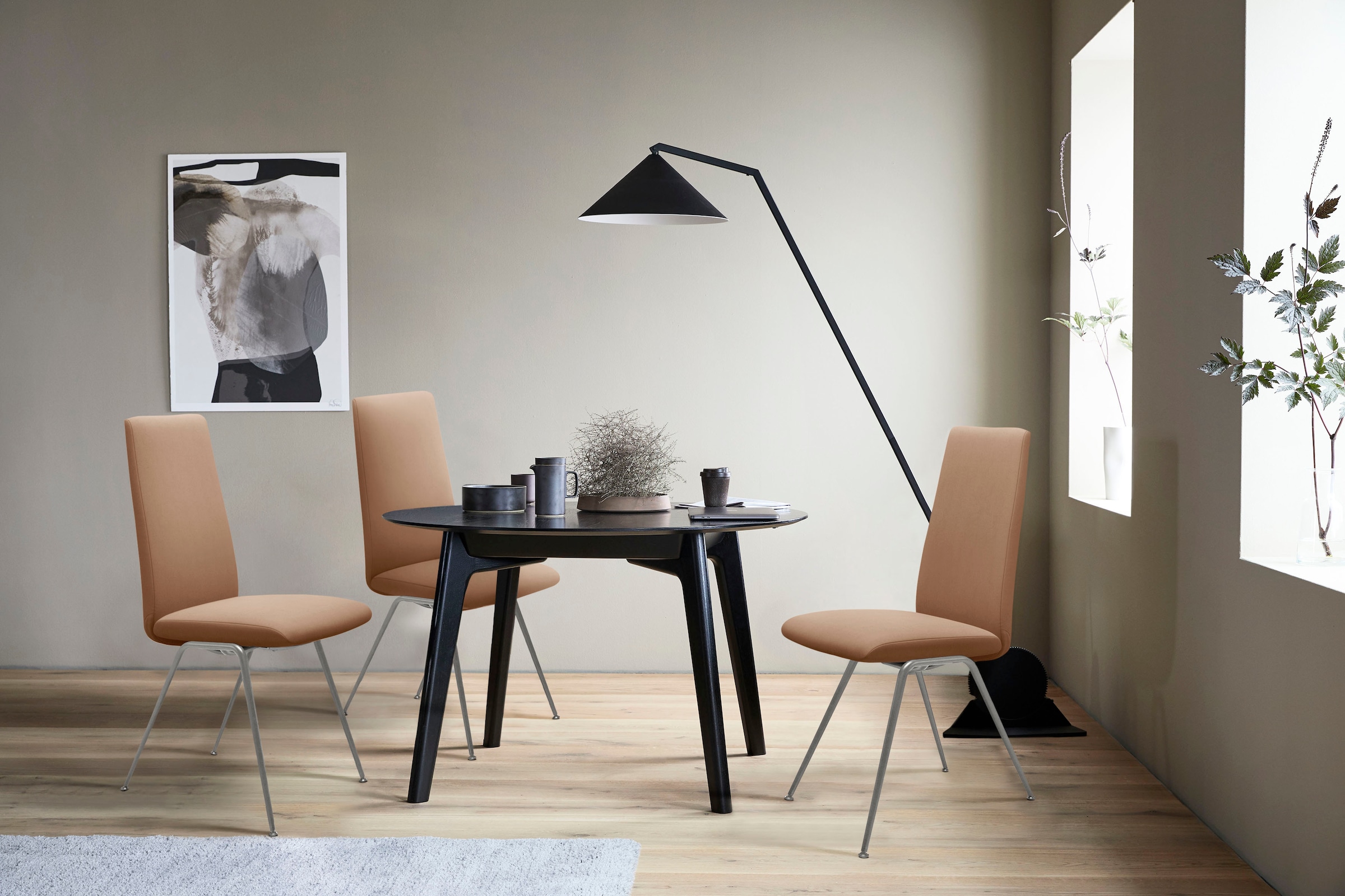 Stressless® Polsterstuhl »Laurel«, Microfaser DINAMICA, High Back, Größe L, mit Beinen aus Stahl in Chrom glänzend