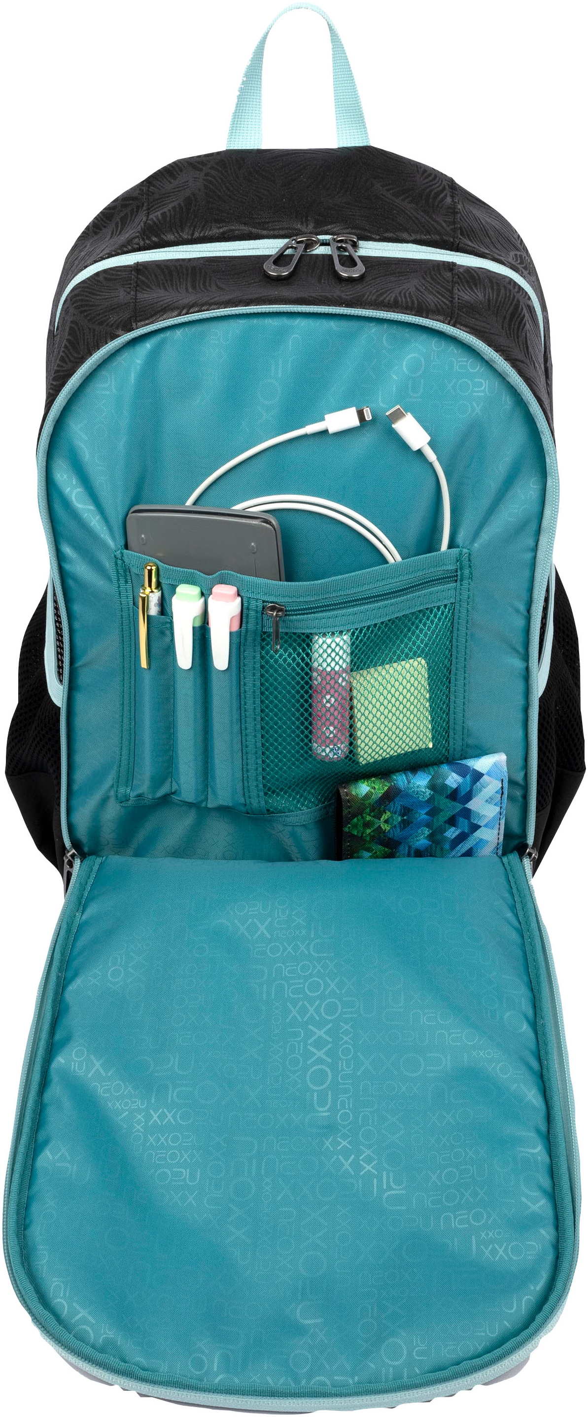 neoxx Schulrucksack »Flow, Queen of Nite«, teilweise aus recyceltem Material