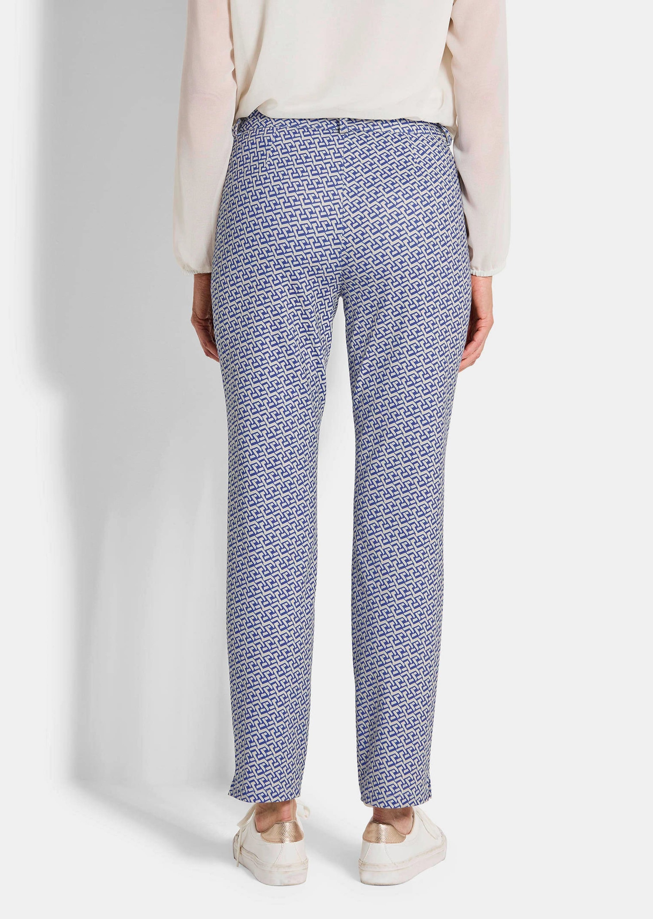 GOLDNER Stoffhose »Kurzgröße Druckhose LOUISA in Scuba-Qualität«