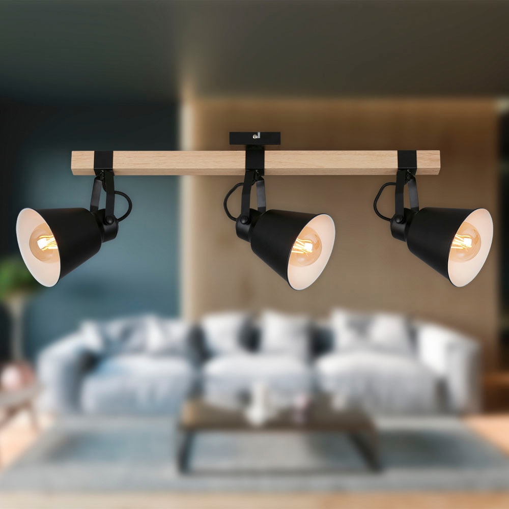 Briloner Leuchten Deckenspots »2406035 TALLE«, Leuchtmittel E27 | ohne Leuchtmittel, Deckenlampe, 68x14,5x24cm, Schwarz, max.40W, E27, Wohnzimmer, Flur