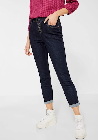 STREET ONE Slim-fit-Jeans »Style Mom«, mit Kontrastnähten an den Gürtelschlaufen kaufen