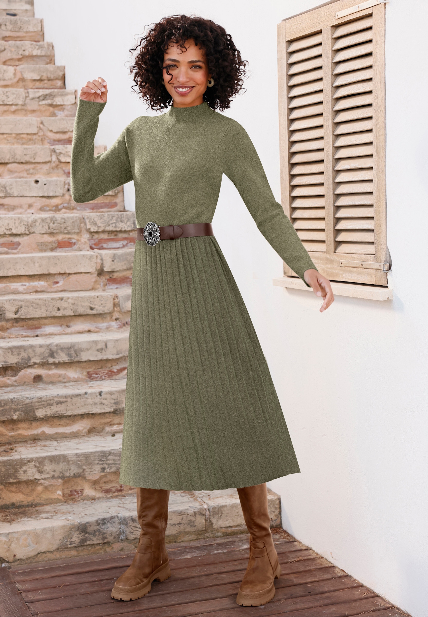 heine Strickkleid »Strickkleid Strickkleid in Melange-Optik« Ohne Taschen