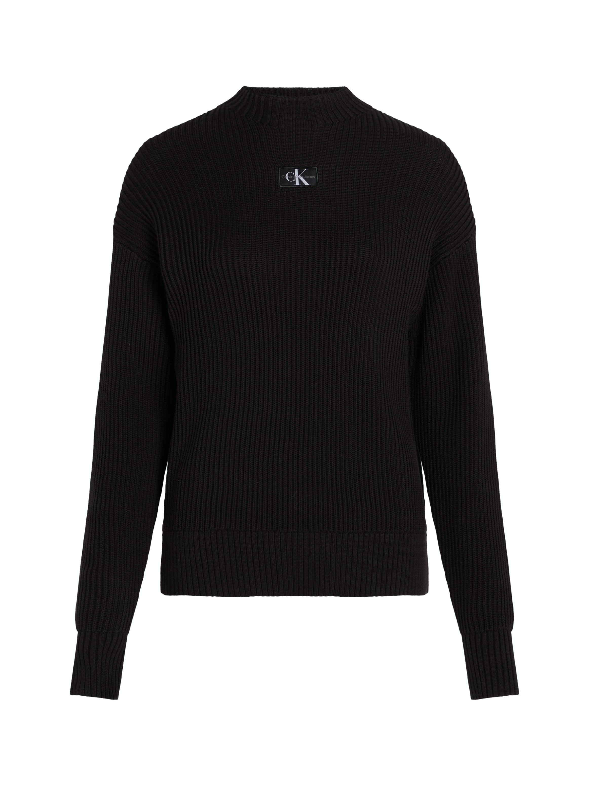 Calvin Klein Jeans Stehkragenpullover »WOVEN LABEL LOOSE SWEATER«, mit Logopatch