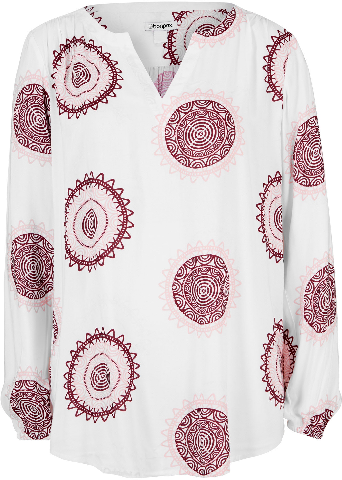 bonprix Tunika »Tunikabluse aus softer Viskose« für den Alltag, figurumspielende Passform, mit Umlegekragen