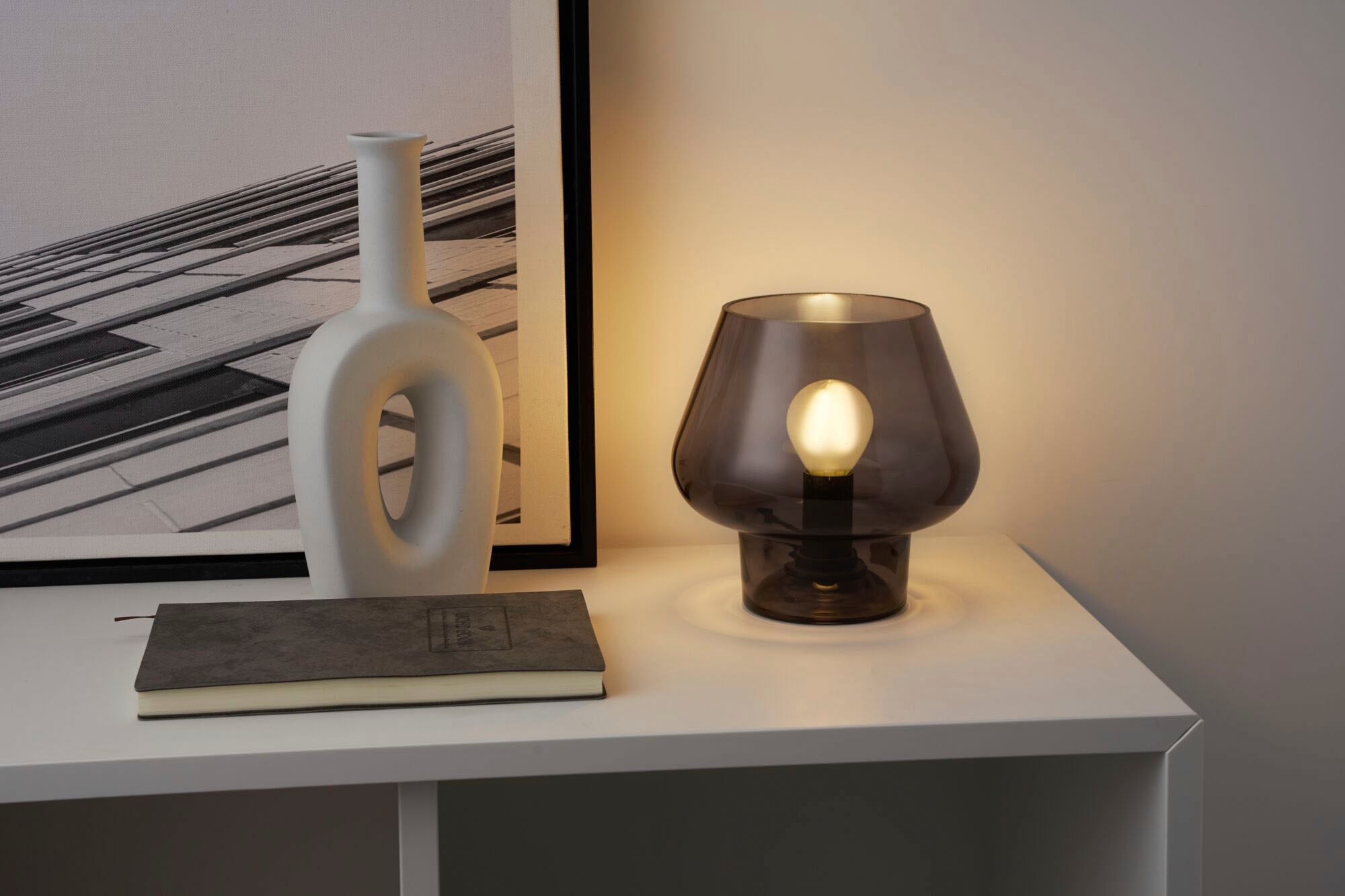 Pauleen Tischleuchte »Crystal Gleam max20W Rauchglas 230V Glas«, 1 flammig, Leuchtmittel E14 | ohne Leuchtmittel, E14