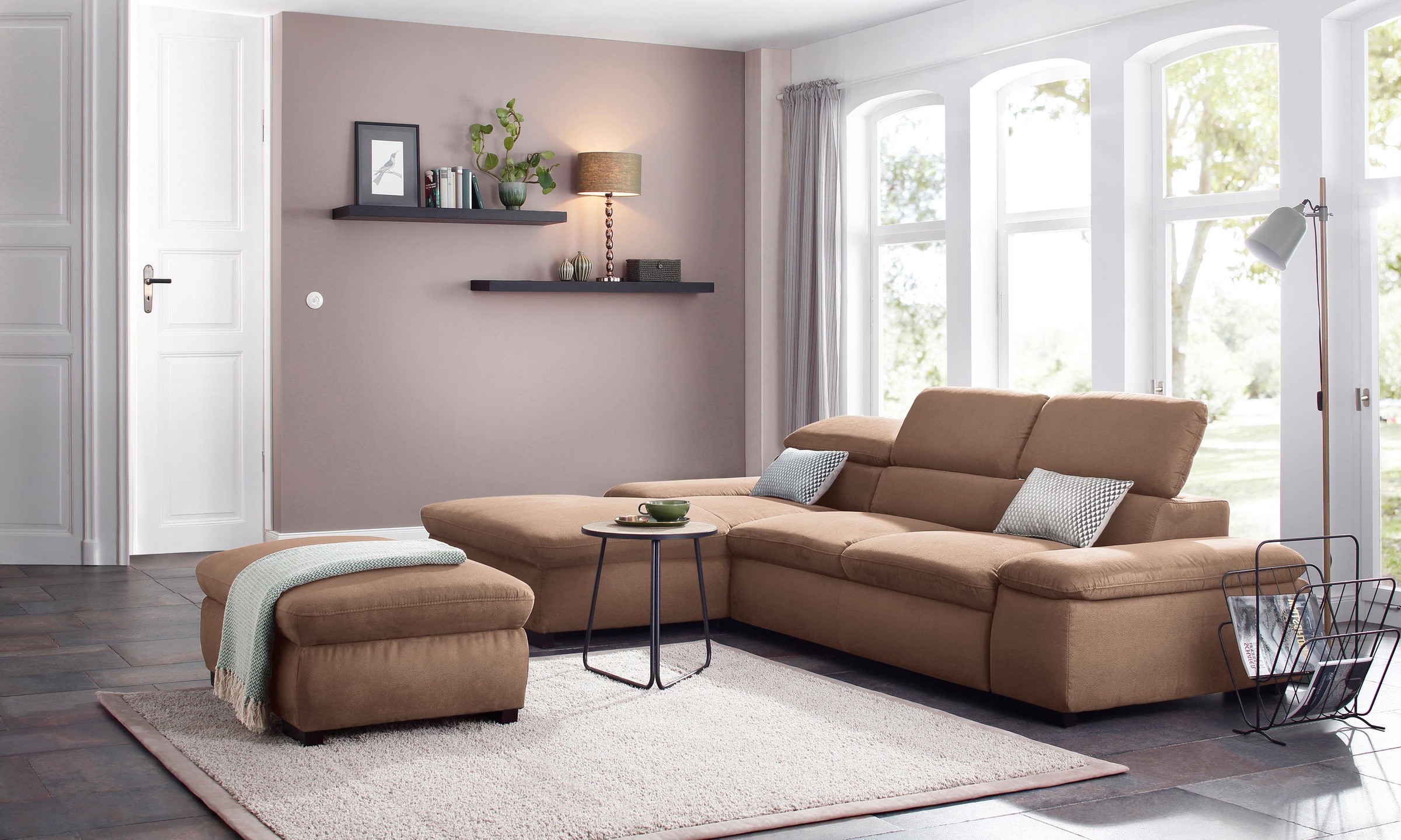 Home affaire Ecksofa »Alberto L-Form«, mit Kopfteilverstellung, wahlweise mit Bettfunktion