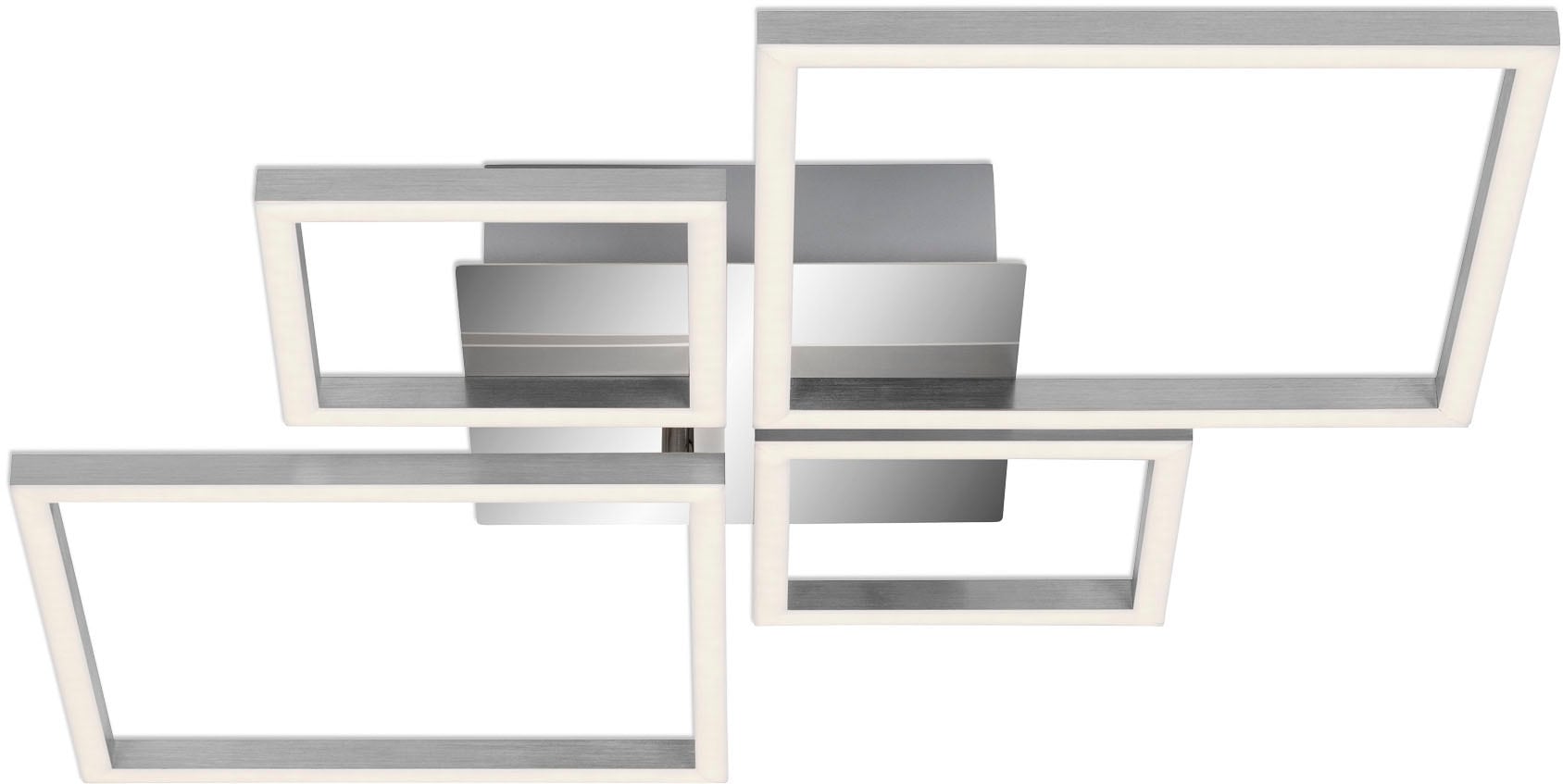 Briloner Leuchten LED Deckenleuchte »3128018 FRAME«, Leuchtmittel LED-Board | LED fest integriert, Deckenlampe, 75x47x7,3cm, Chrom-Alu, 44W, Wohnzimmer, Schlafzimmer