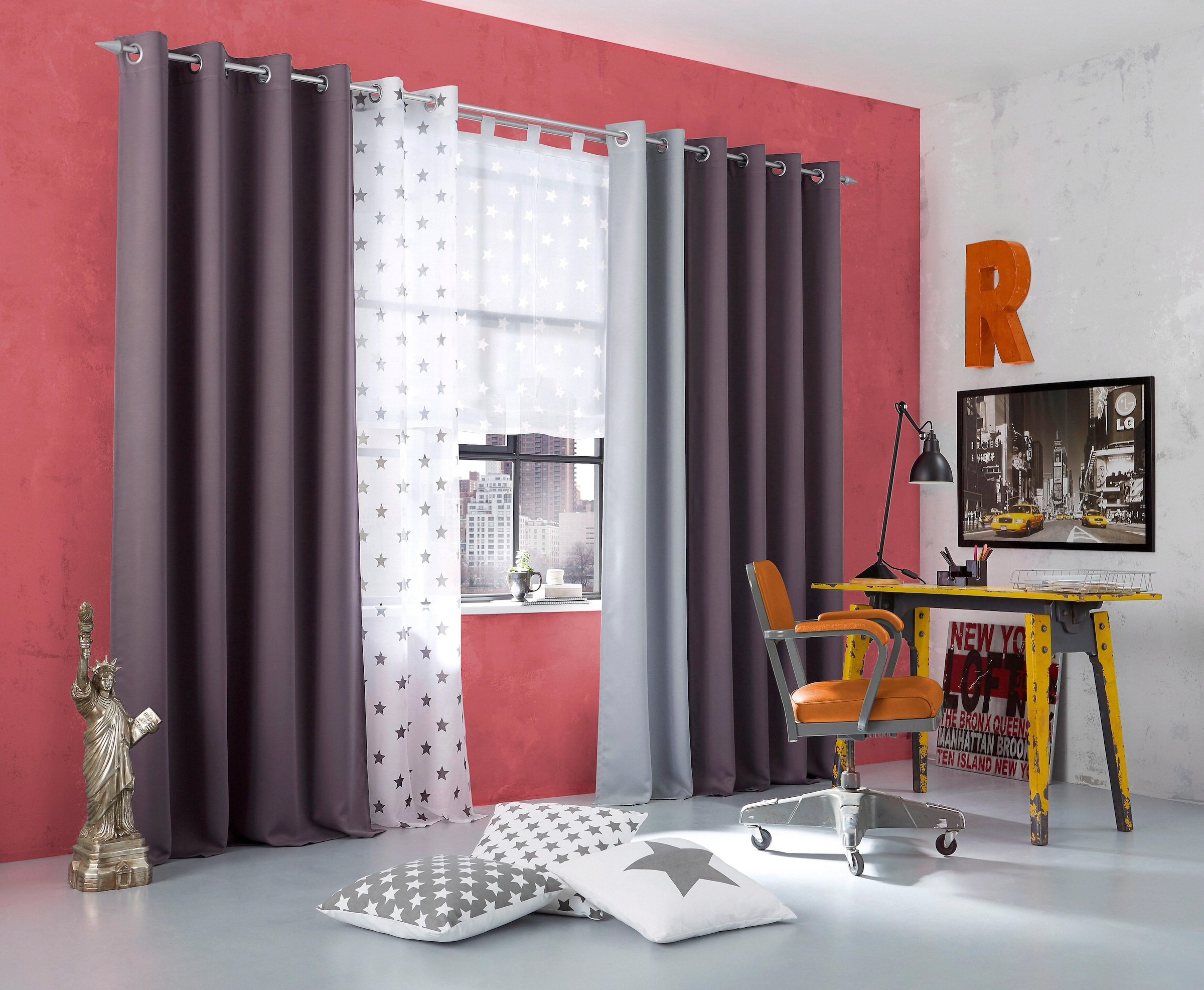 my home Verdunkelungsvorhang »Solana«, (1 St.), Vorhang, Gardine, Breite 280 cm, verdunkelnd, einfarbig, Raumteiler