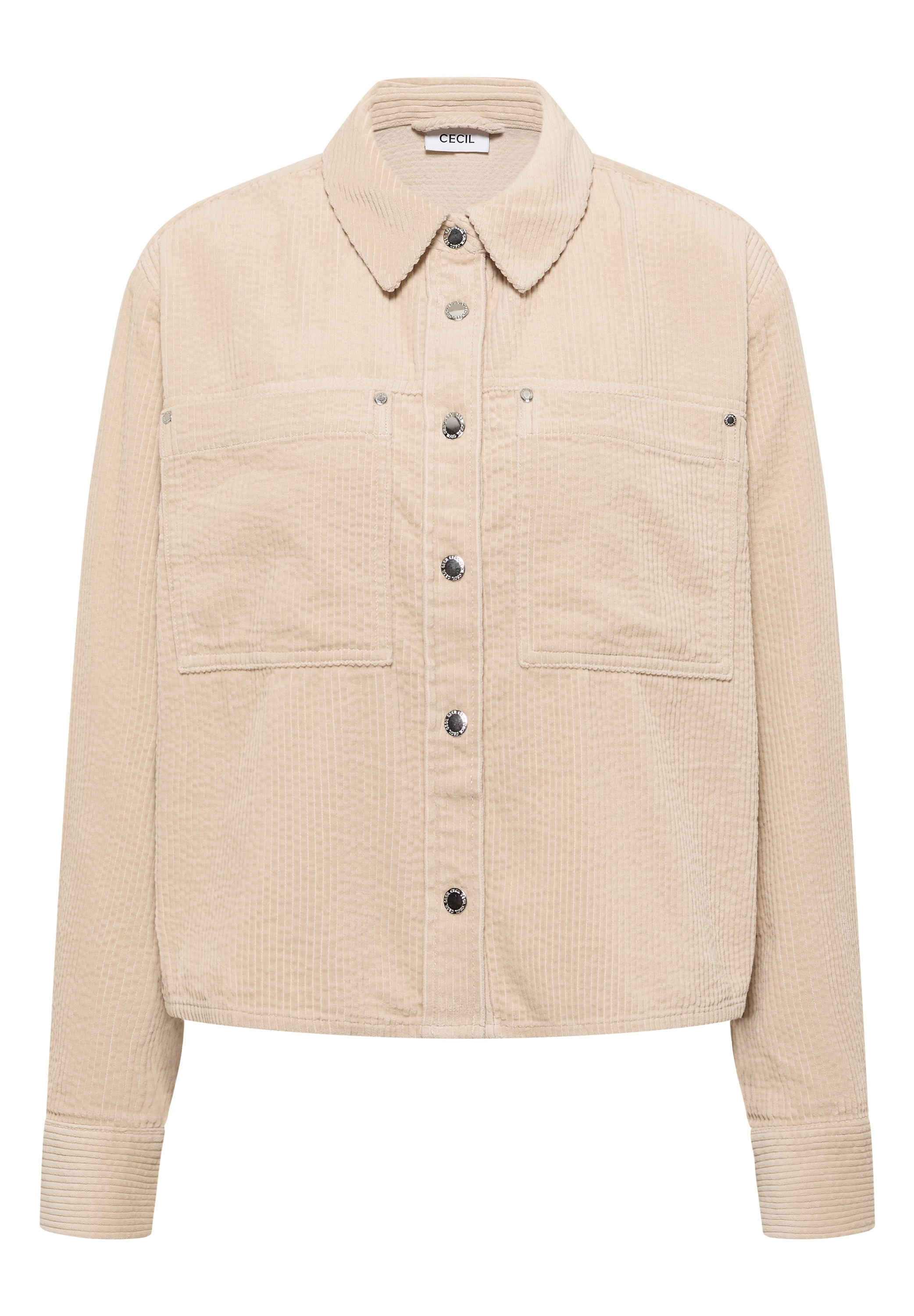 Cecil Blusenjacke ohne Kapuze Overshirt mit Knopfleiste, Cord