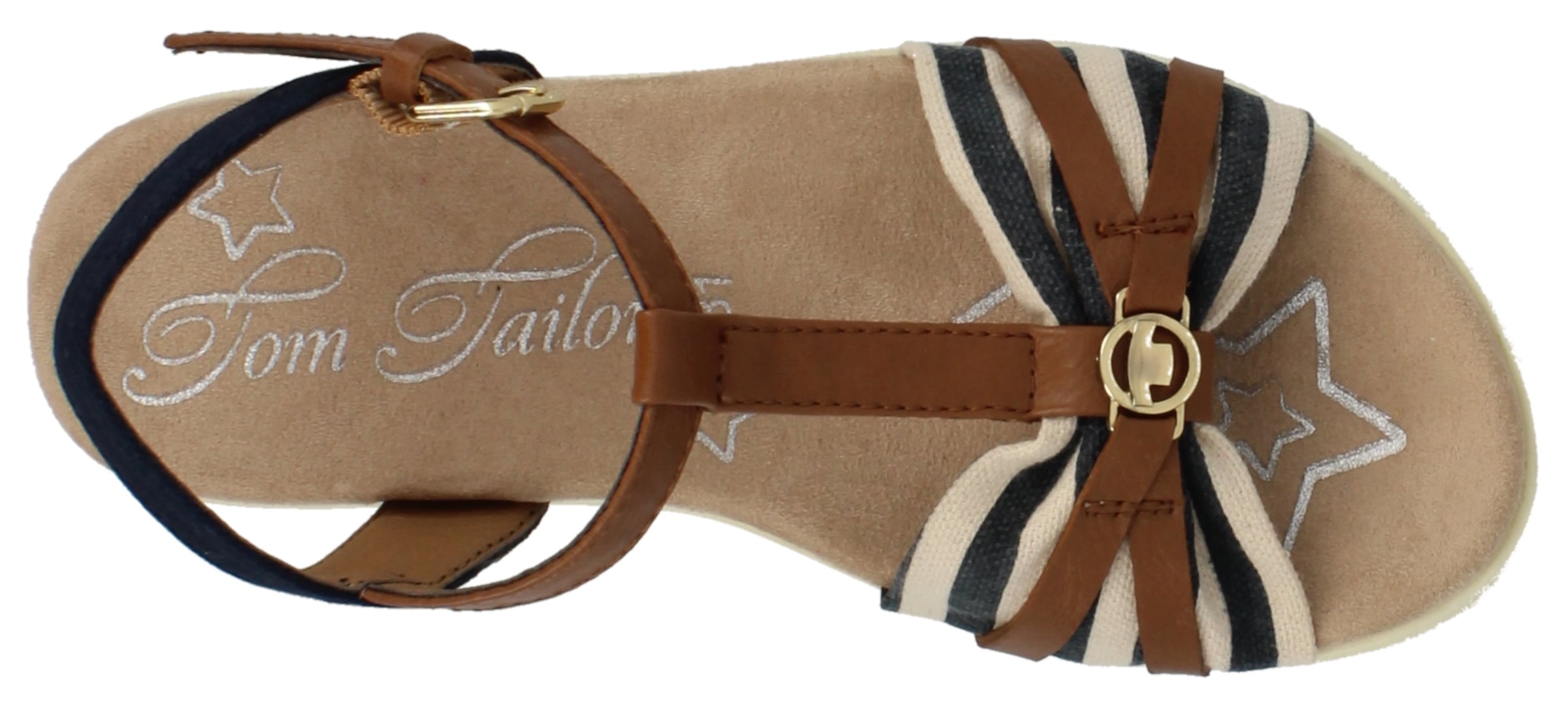 TOM TAILOR Riemchensandale, Sommerschuh, mit gestreifter Bandage