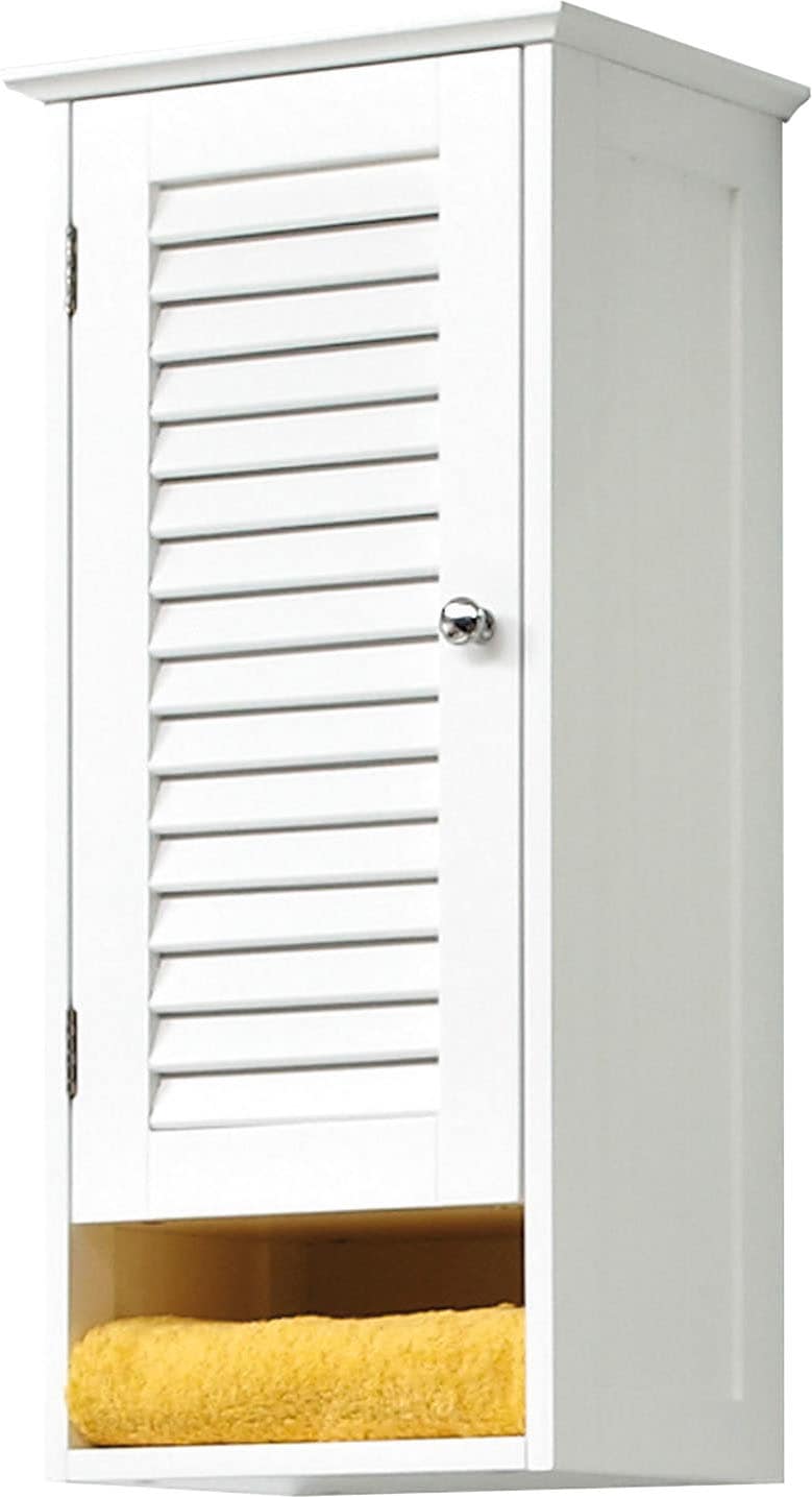 Saphir Hängeschrank "Quickset 928 Wand-Badschrank, 1 Tür, 1 Einlegeboden, 1 Nische" Badezimmer-Hängeschrank, 32 cm breit, Weiß, Landhaus-Stil