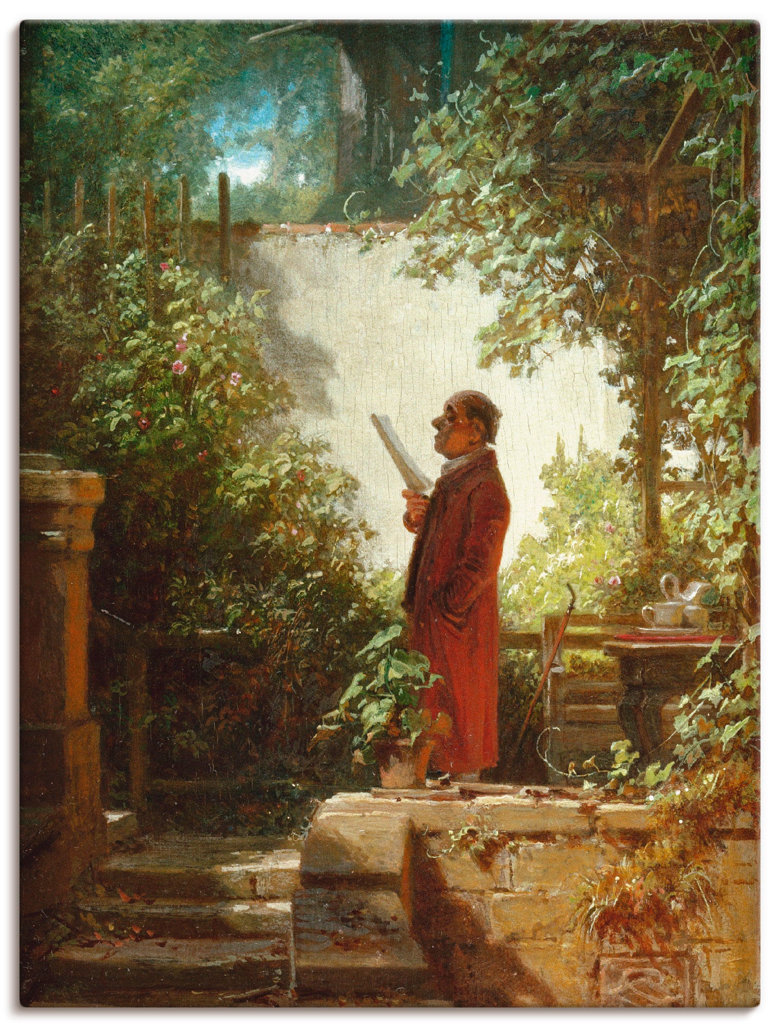 (1 im Wandbild Größen Hausgärtchen bequem bestellen Artland in »Zeitungsleser Mann, Poster 1850«, Leinwandbild, oder als versch. St.), Wandaufkleber