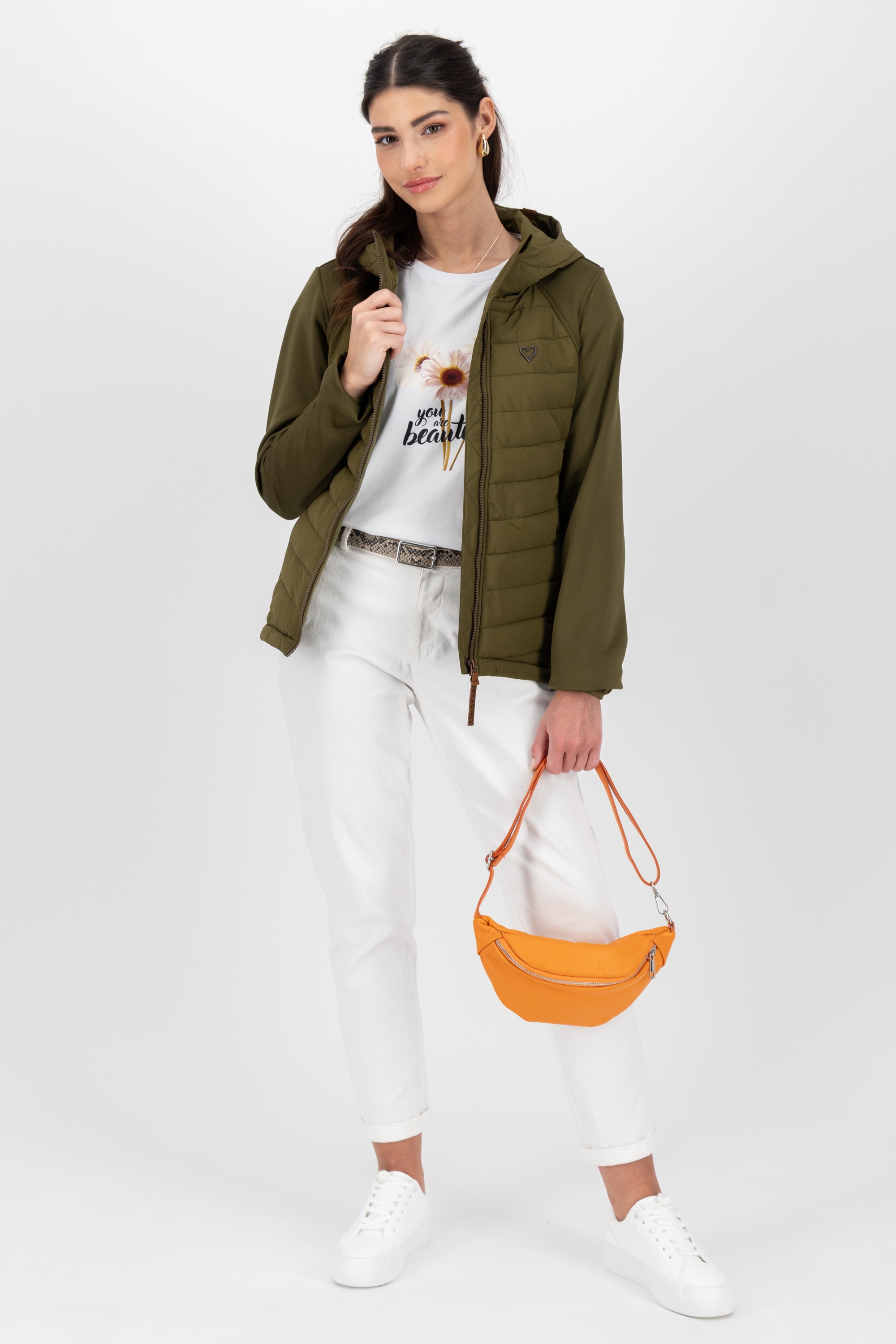 Alife & Kickin Hybridjacke »SoleneAKA« mit Kapuze mit Kapuze und gestepptem Body