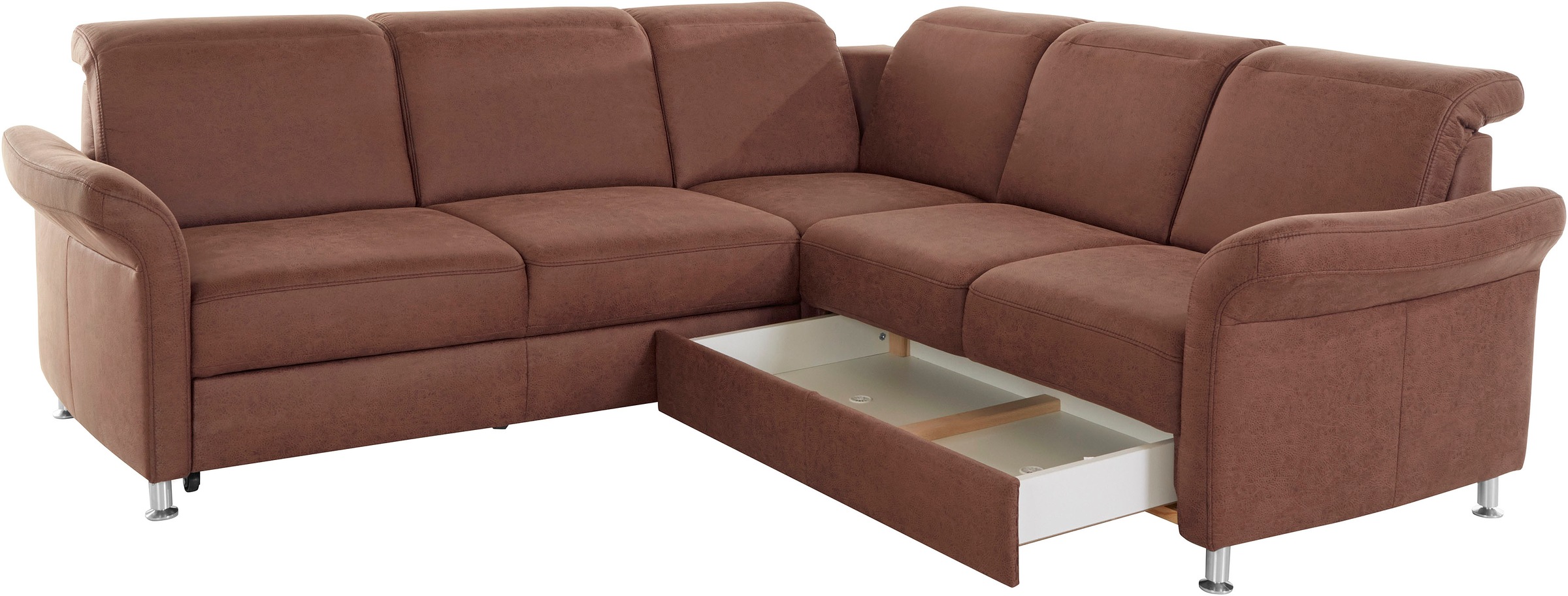 sit&more Ecksofa »Darwin L-Form«, inklusive Federkern, wahlweise mit Kopfteilverstellung, Bettfunktion