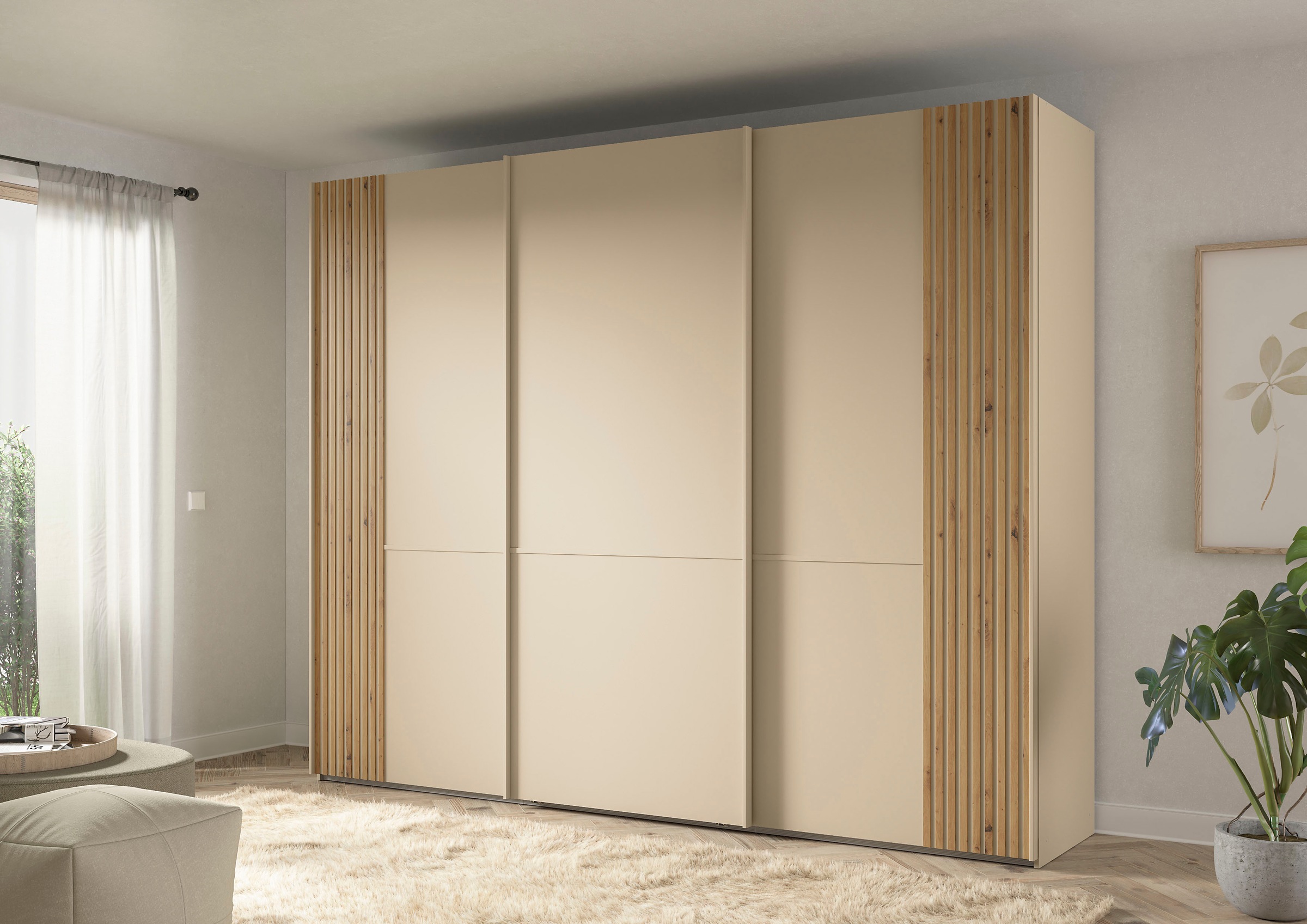 Musterring Schwebetürenschrank »Isabelle«, Türen mit Lamellenoptik, verschiedene Größen und Farben, Höhe 236cm