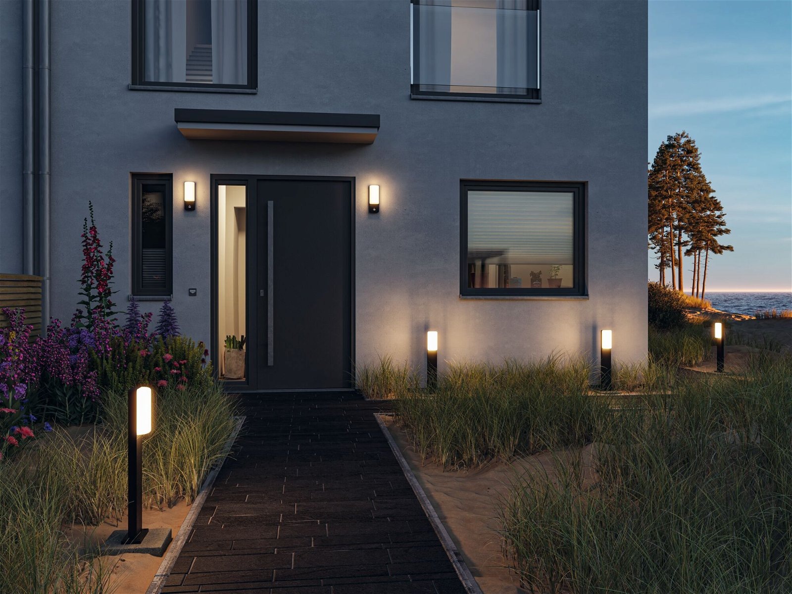 Paulmann LED Außen-Wandleuchte »Bonnie IP44 93x77mm 3000K 8,5W 560lm 230V Anthrazit Aluminium«, 1 flammig