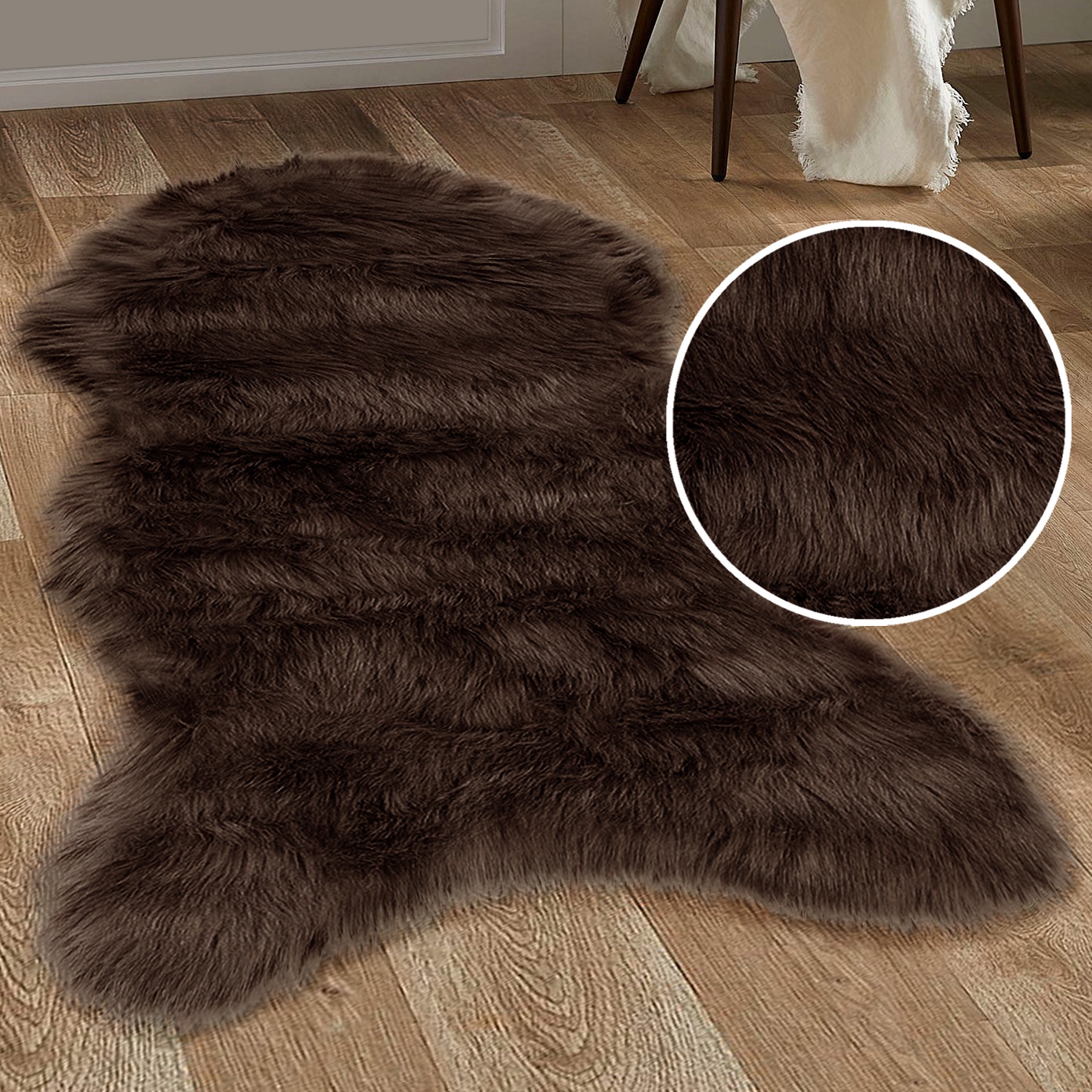 OTTO home Hochflor-Teppich »Valeria, Fellteppich, kuschelig, flauschig« fellförmig 60 mm Höhe Kunstfell, weiche Teppiche, Wohnzimmer, Schlafzimmer, Esszimmer
