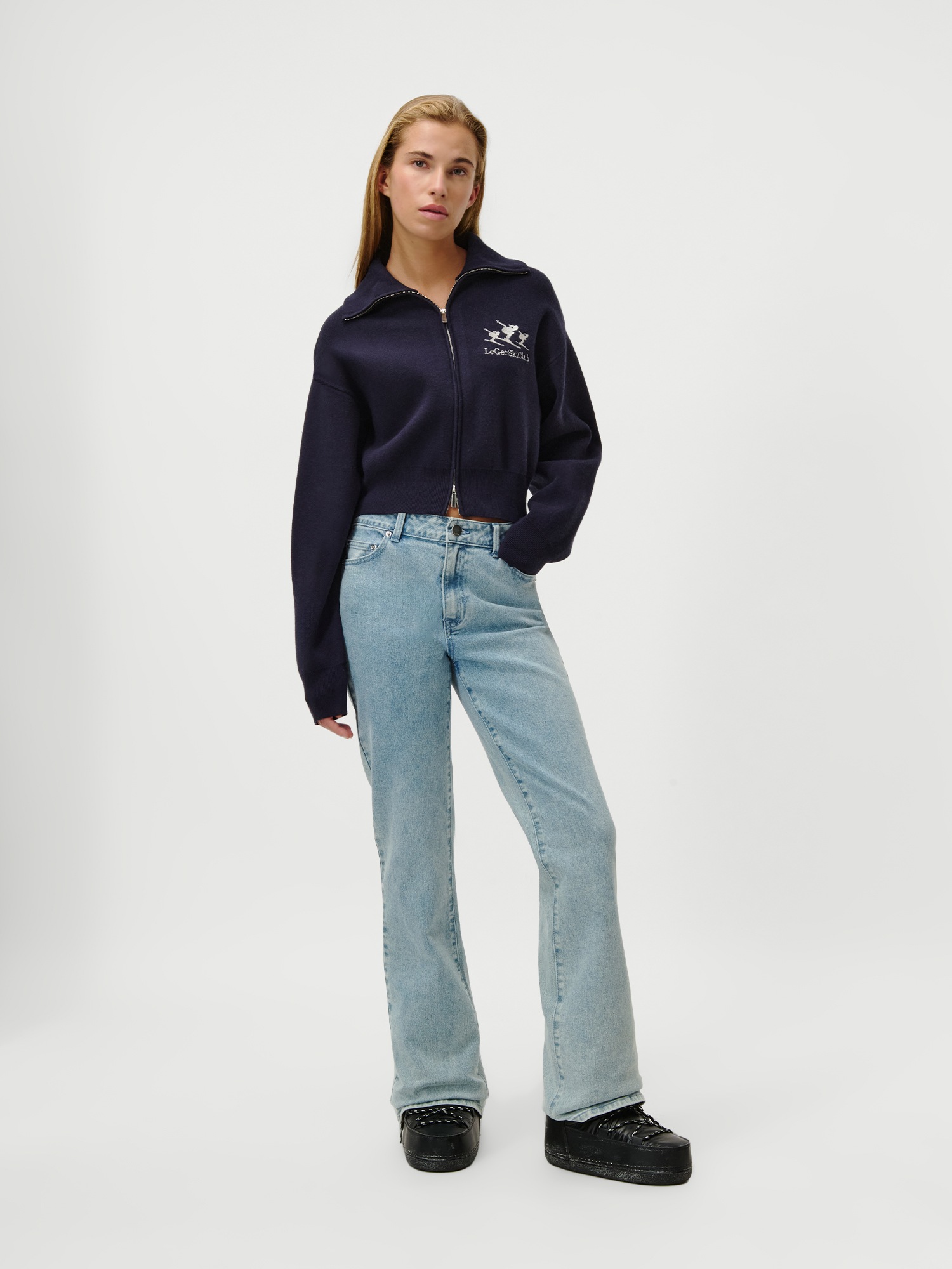 LeGer Strickjacke »Jaden, LeGer by Lena Gercke« kurze Form, 2-Wege-Reißverschluss