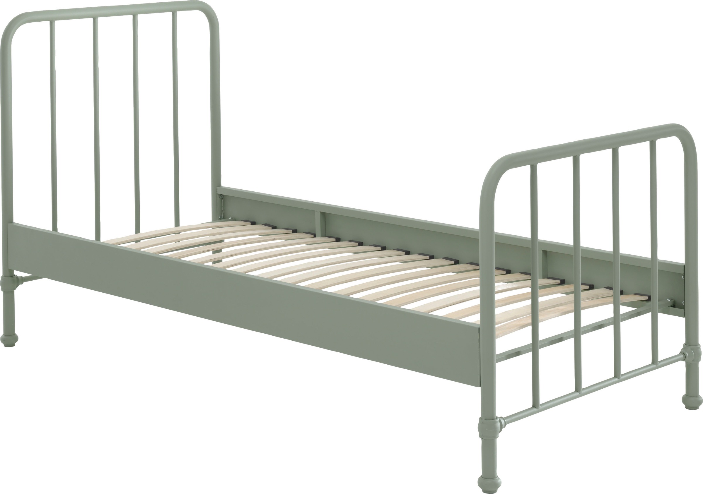 Vipack Jugendbett »Bronxx, Einzelbett 90/200, sehr stabil, romantische Optik«, (B/H/T ca. 96,5x110x206cm, inkl. Lattenrost, Bodenfreiheit), Oberfläche pulverbeschichtet, verschiedene Farben zur Wahl