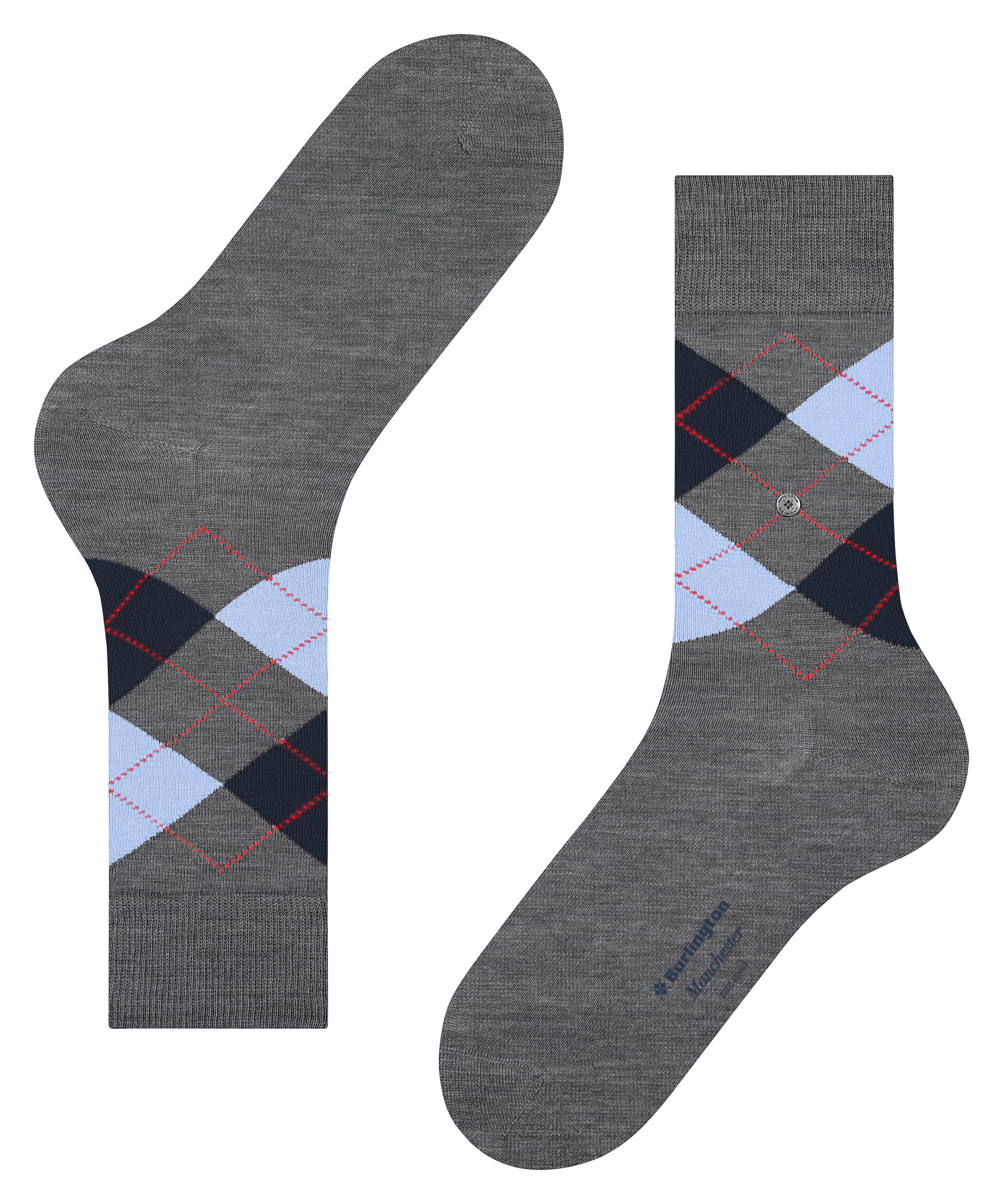 Burlington Socken »Manchester« Einheitsgröße 40-46, Argyle-Muster, Burlington-Clip