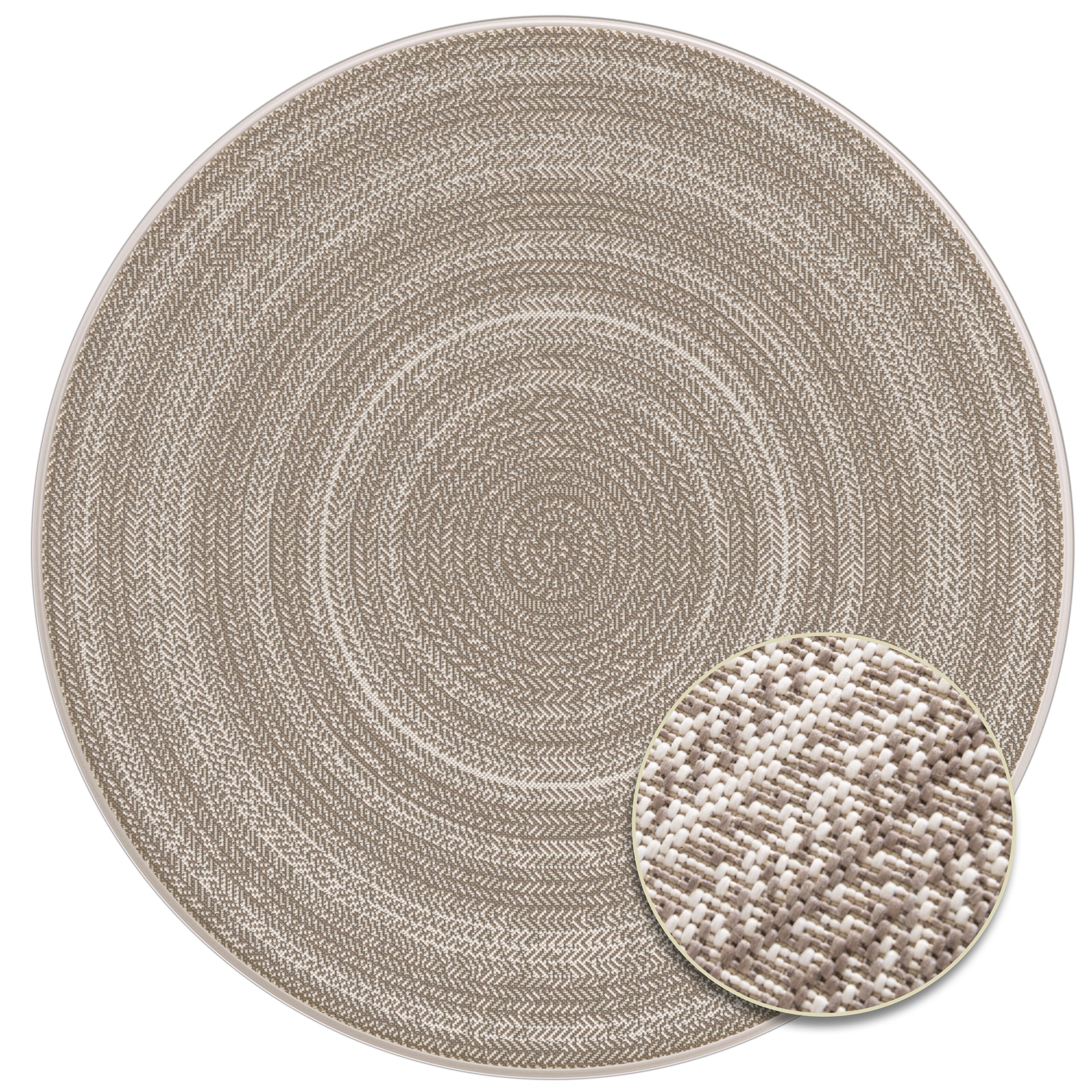 Primaflor-Ideen in Textil Teppich »Outdoorteppich ELDORADO Giro« rund 4 mm Höhe Flachgewebe, gestreift, Scandi, In- und Outdoor geeignet, wasserfest