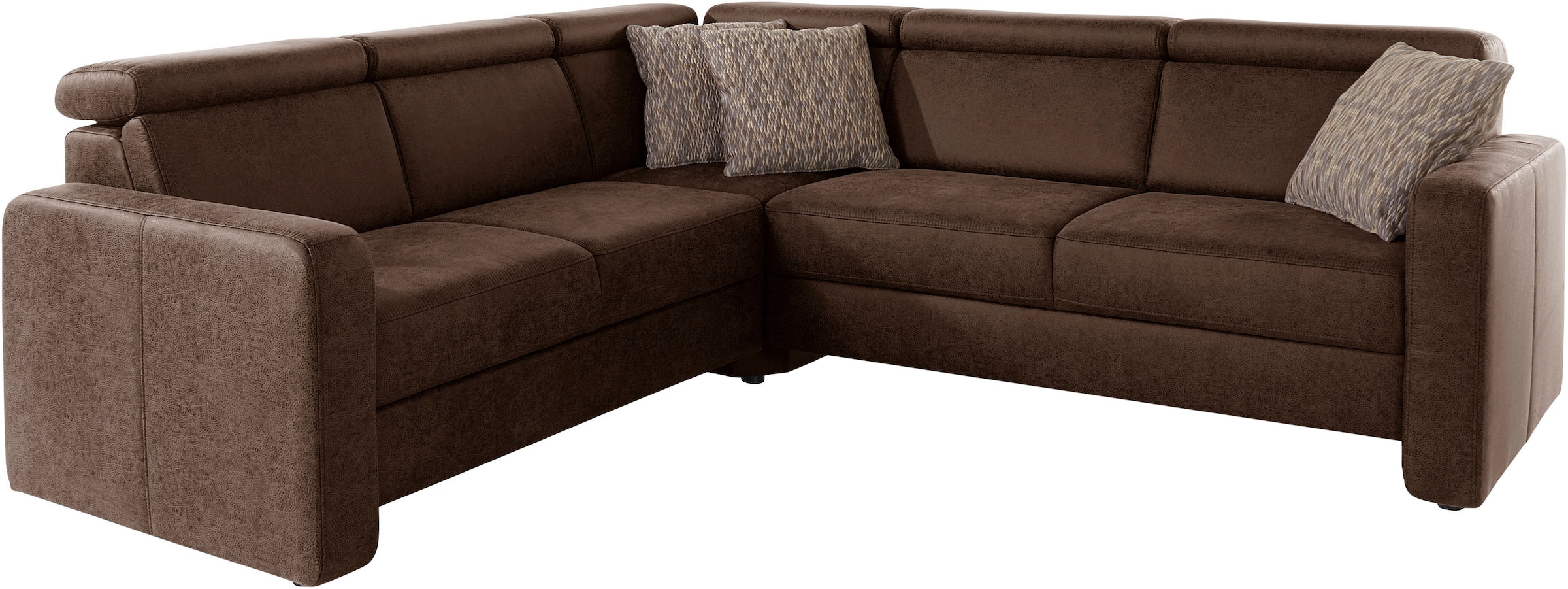 sit&more Ecksofa »Bologna L-Form«, Kopfteilverstellung, wahlweise mit Bettfunktion und Schubkasten