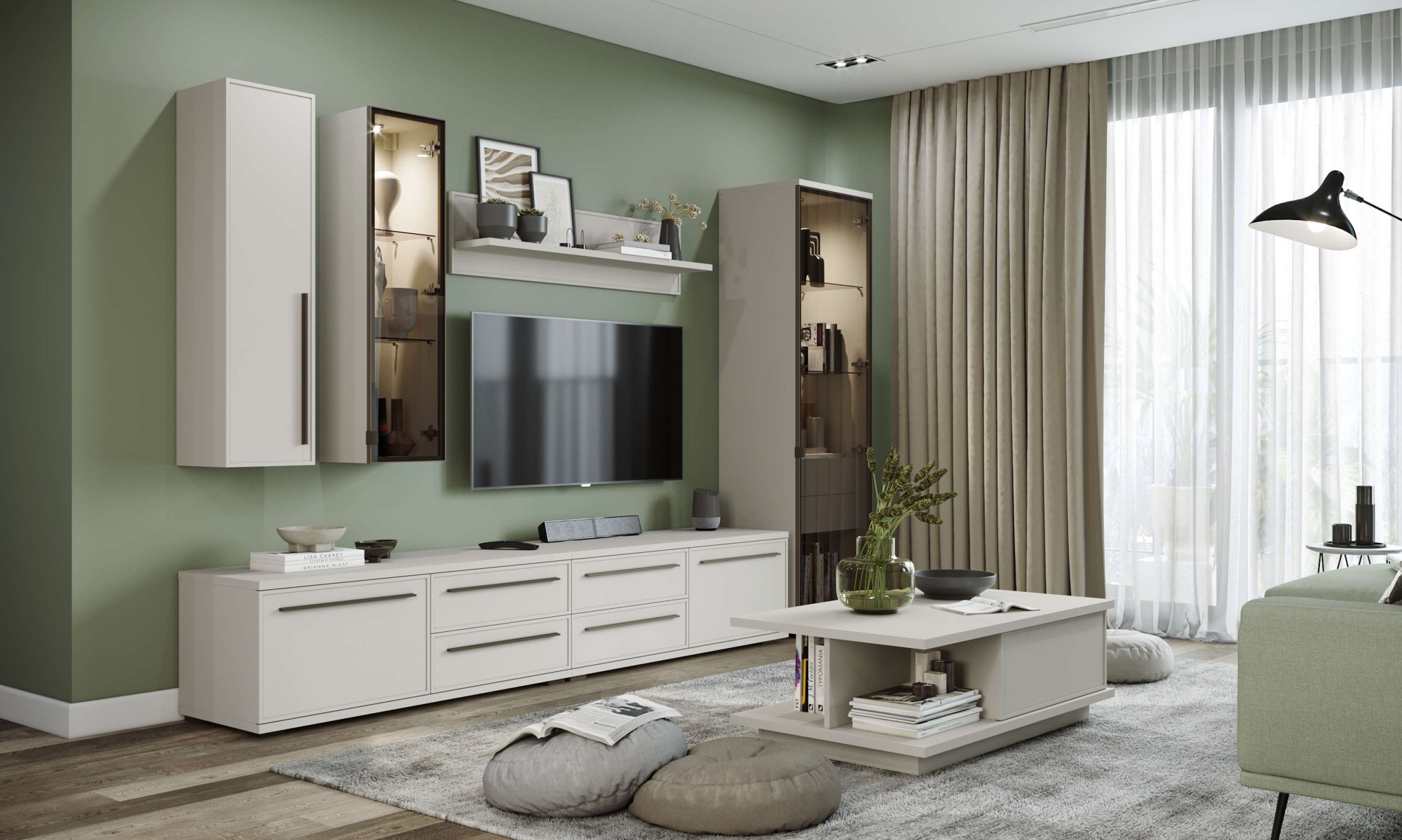 OTTO home TV-Board »Opera TV-Lowboard, TV-Kommode, TV-Schrank, TV-Unterschrank, TV-Möbel« UV lackiert, Soft Close Funktion, Höhenverstellbare Füße