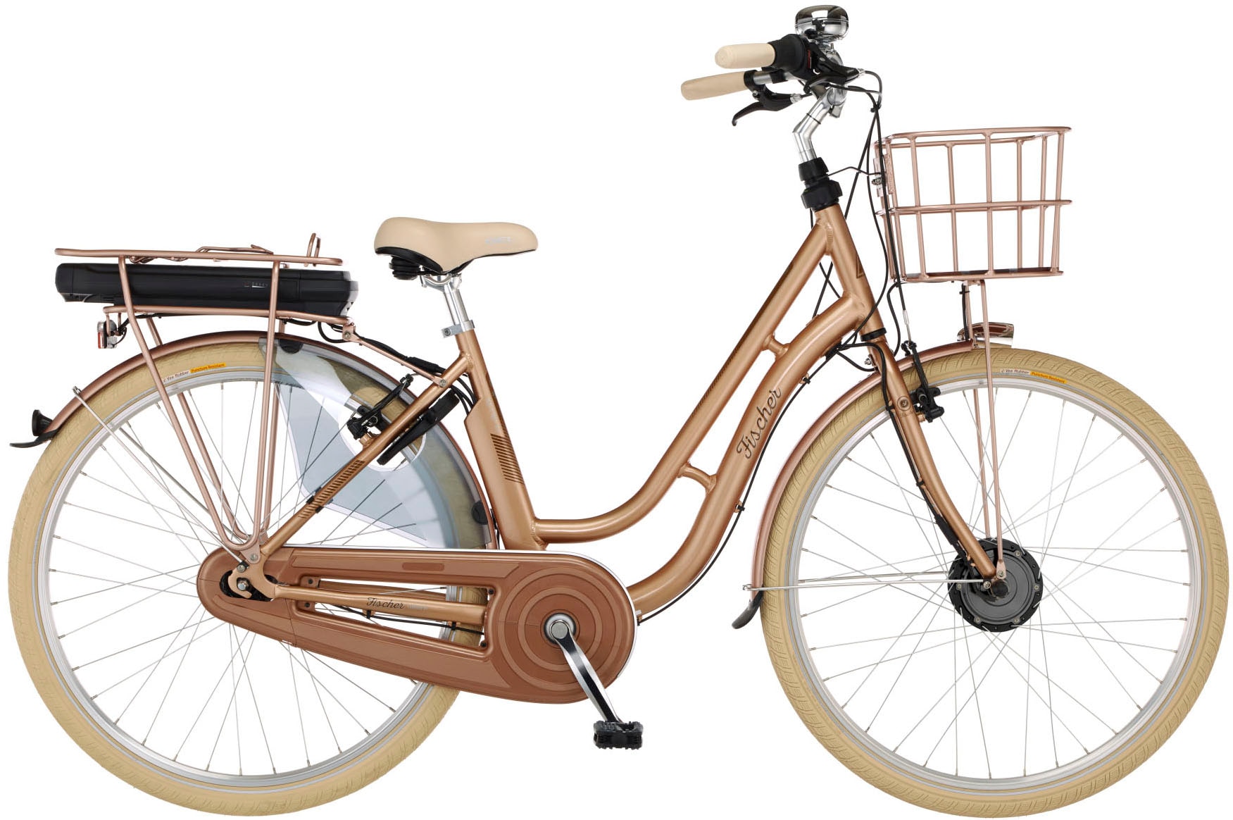 FISCHER Fahrrad E-Bike »CITA RETRO 7 2.2 W, Gang, Shimano, Fahrradschloss) bei (mit 522«, Frontmotor 250 Nexus