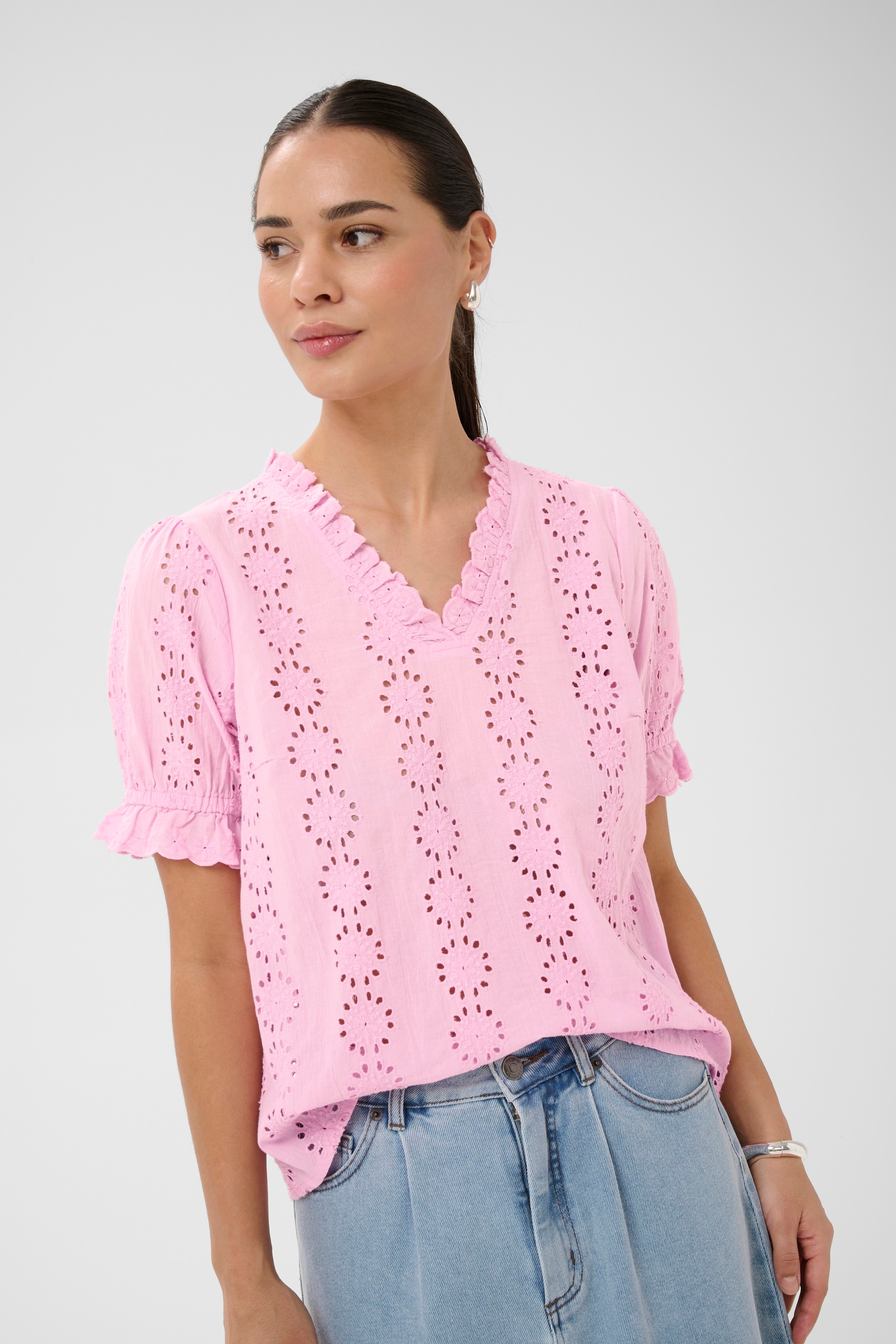 KAFFE Kurzarmbluse »Damen Bluse kurzarm KAdona«
