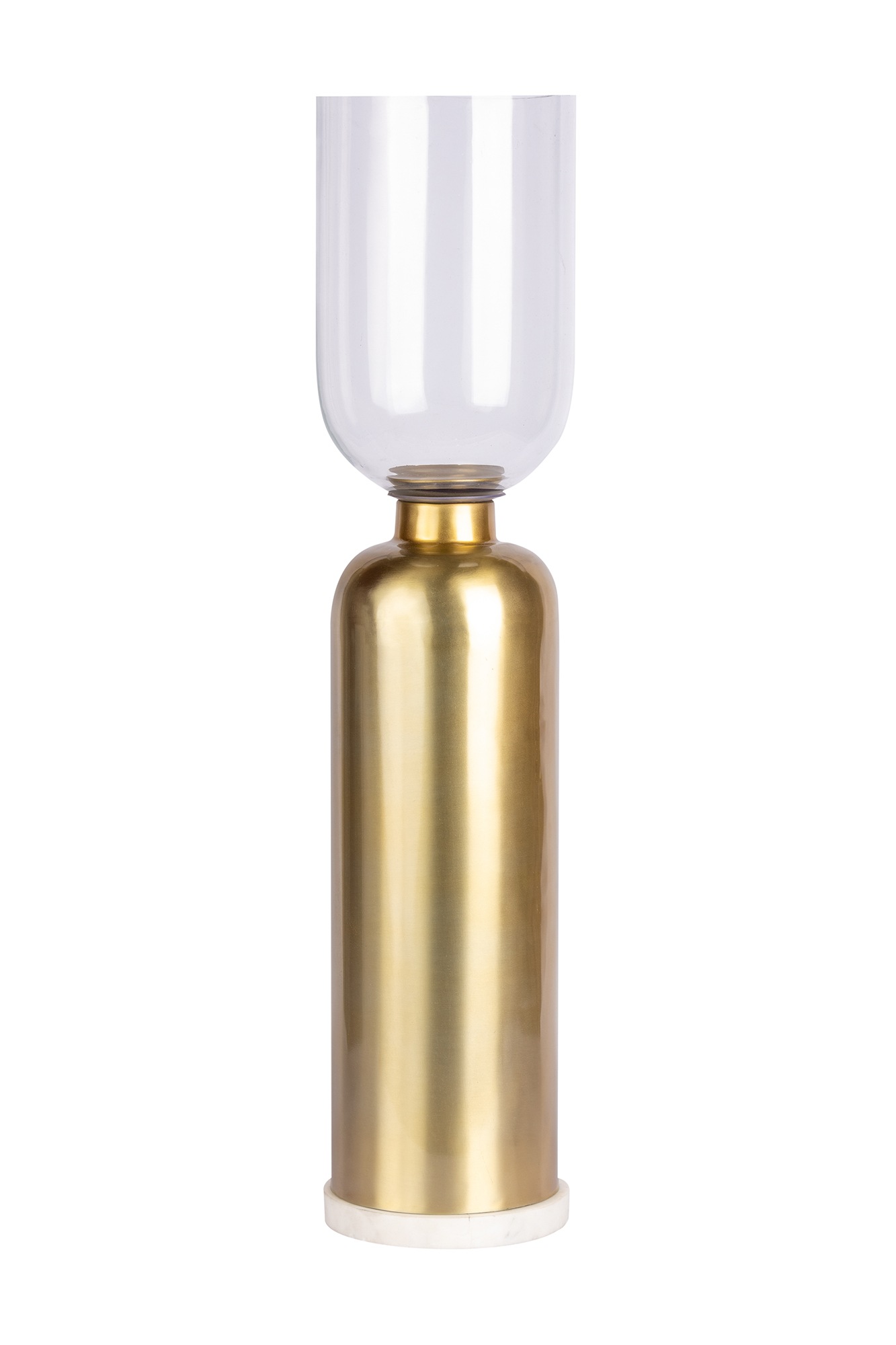 Kayoom Kerzenhalter »Bodenkerzenhalter Shanti 225«, Bodenkerzenhalter aus Metall, Marmor-Sockel, Windlicht aus Glas