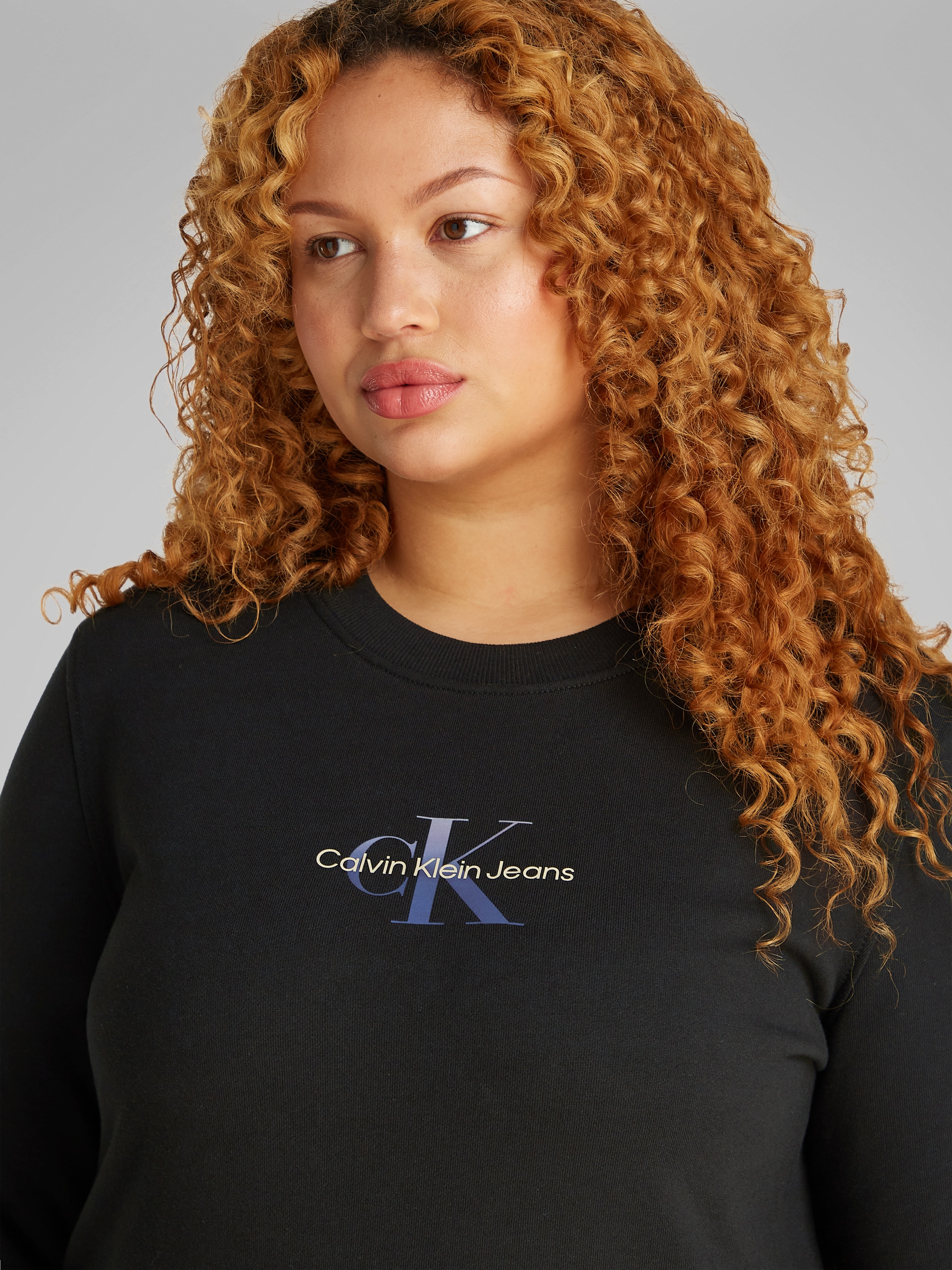 Calvin Klein Jeans Plus Sweatshirt »PLUS GRADIENT MONOLOGO CREWNECK«, in großen Größen